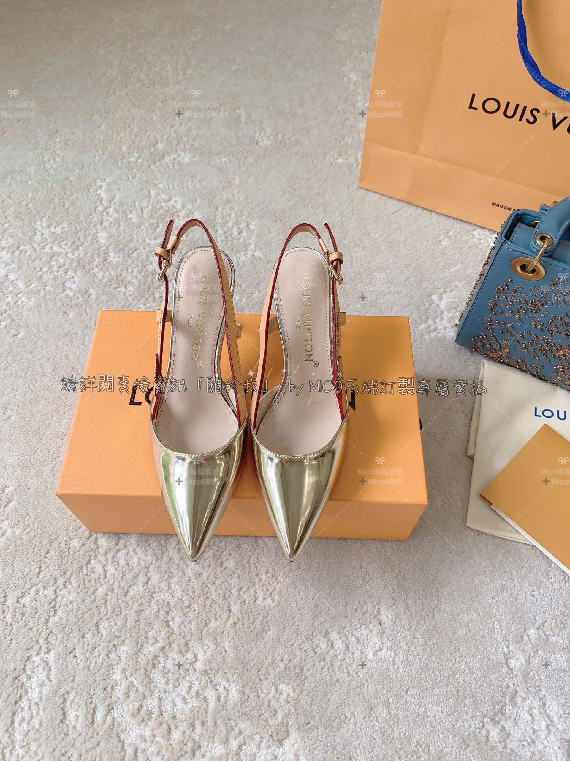 Louis Vuitton 23ss LV 金色 Blossom 高跟涼鞋/跟鞋 跟高7.5cm 34-40