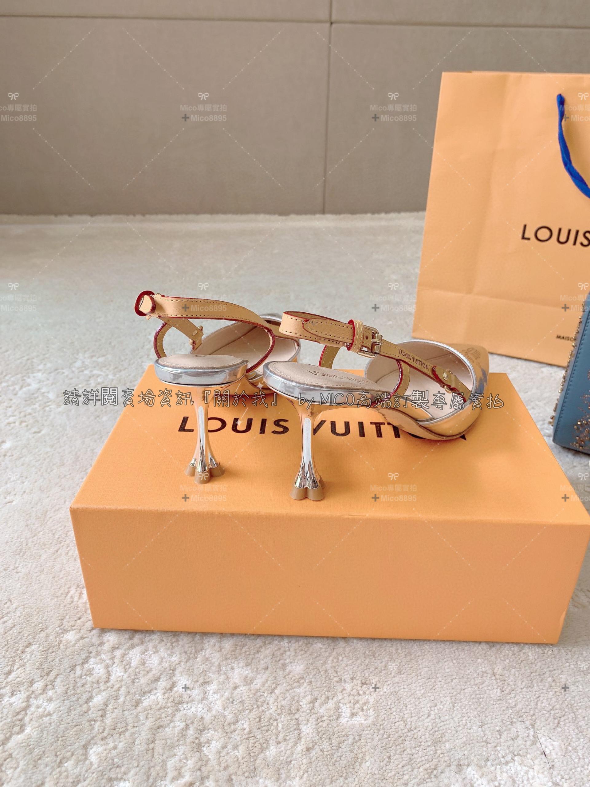 Louis Vuitton 23ss LV 銀色 Blossom 高跟涼鞋/跟鞋 跟高7.5cm 34-40