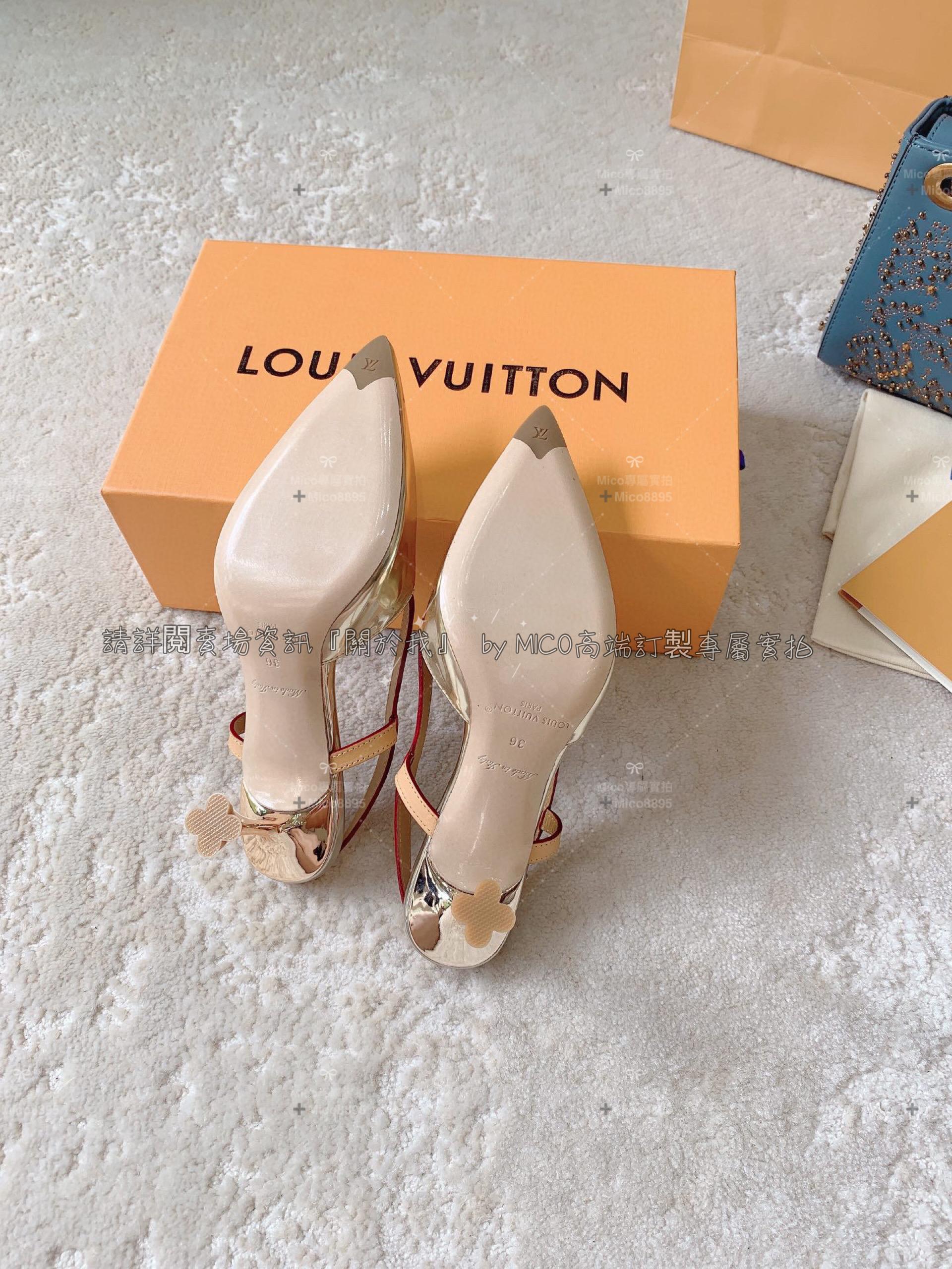 Louis Vuitton 23ss LV 金色 Blossom 高跟涼鞋/跟鞋 跟高7.5cm 34-40