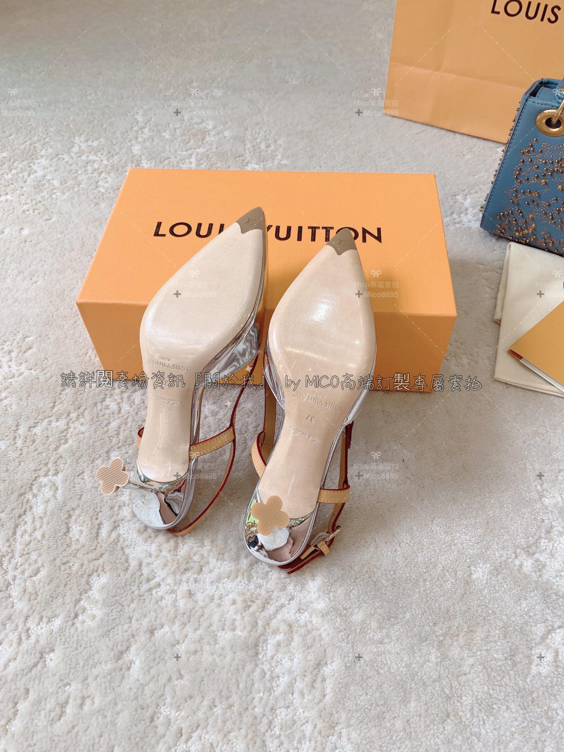 Louis Vuitton 23ss LV 銀色 Blossom 高跟涼鞋/跟鞋 跟高7.5cm 34-40