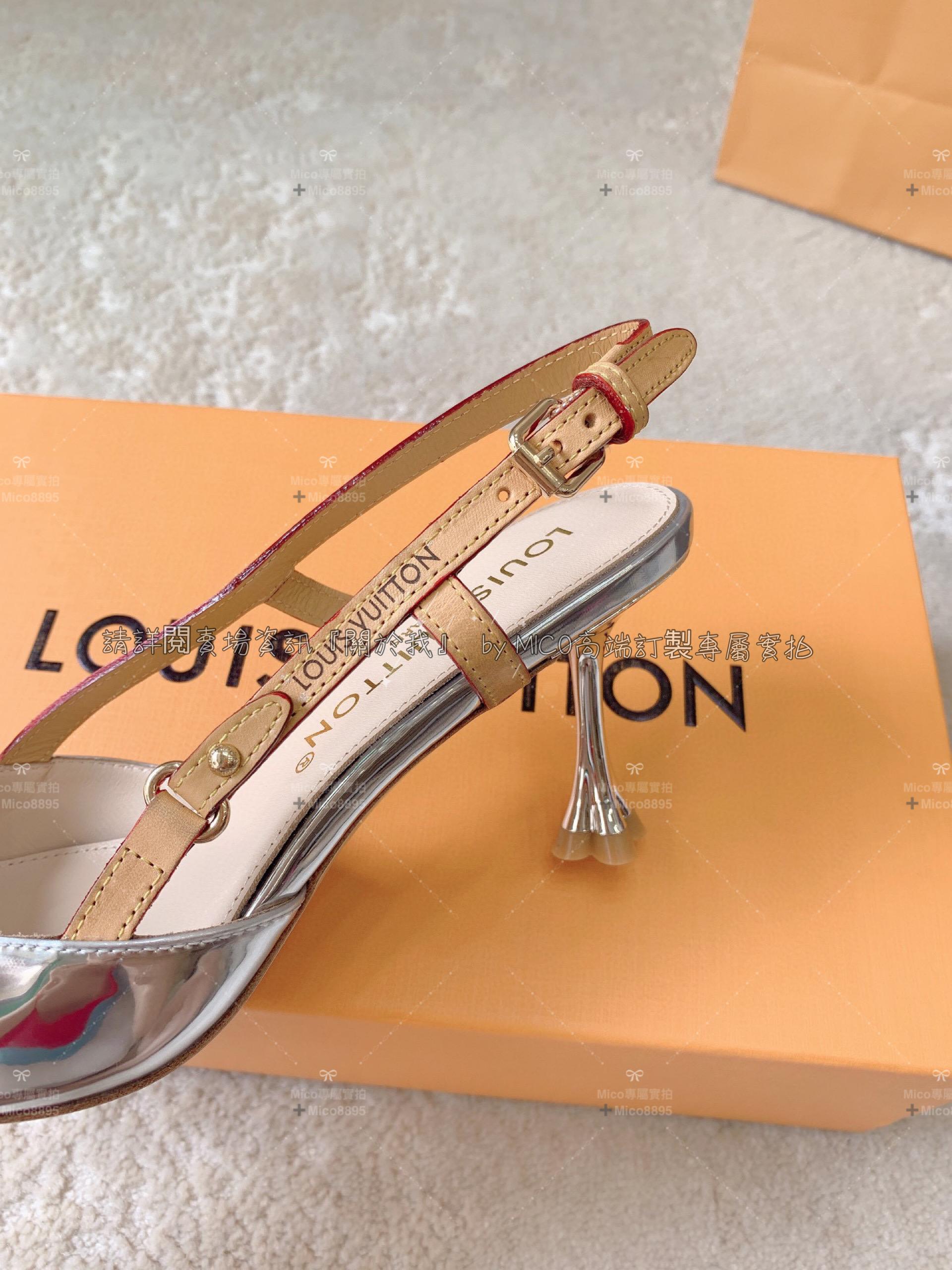 Louis Vuitton 23ss LV 銀色 Blossom 高跟涼鞋/跟鞋 跟高7.5cm 34-40