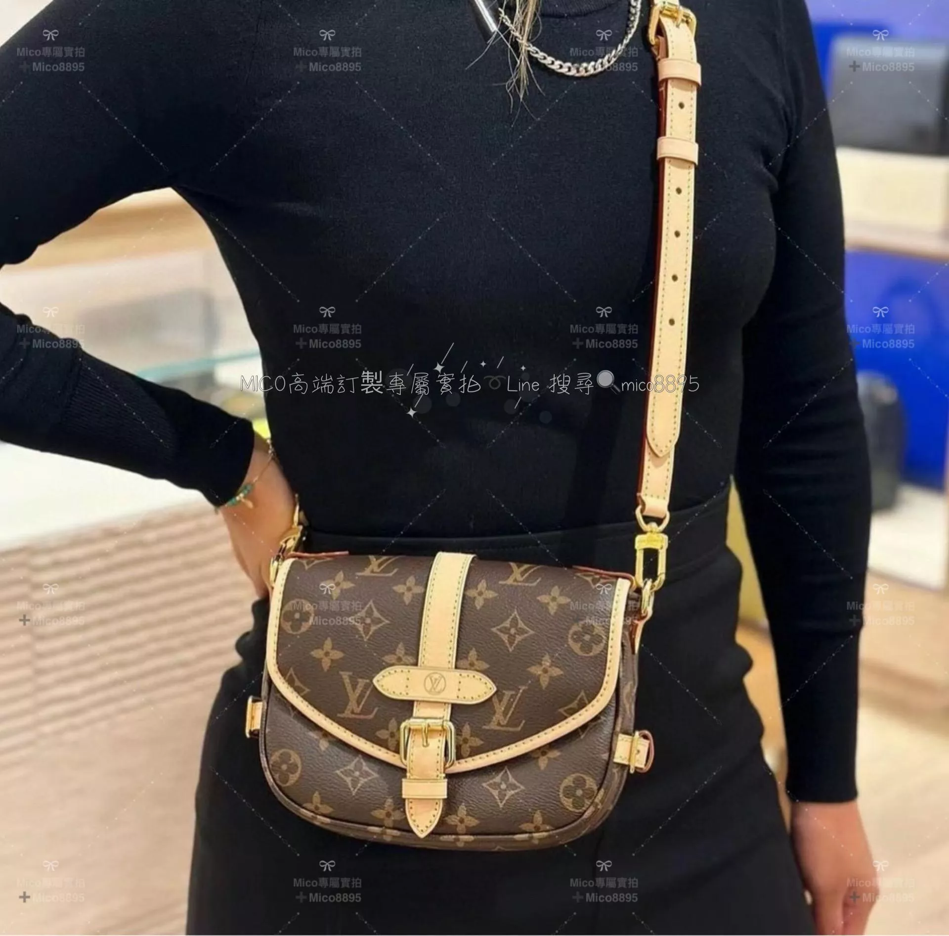 Louis Vuitton LV Saumur BB 老花 馬鞍包/雙子星/郵差包 20cm