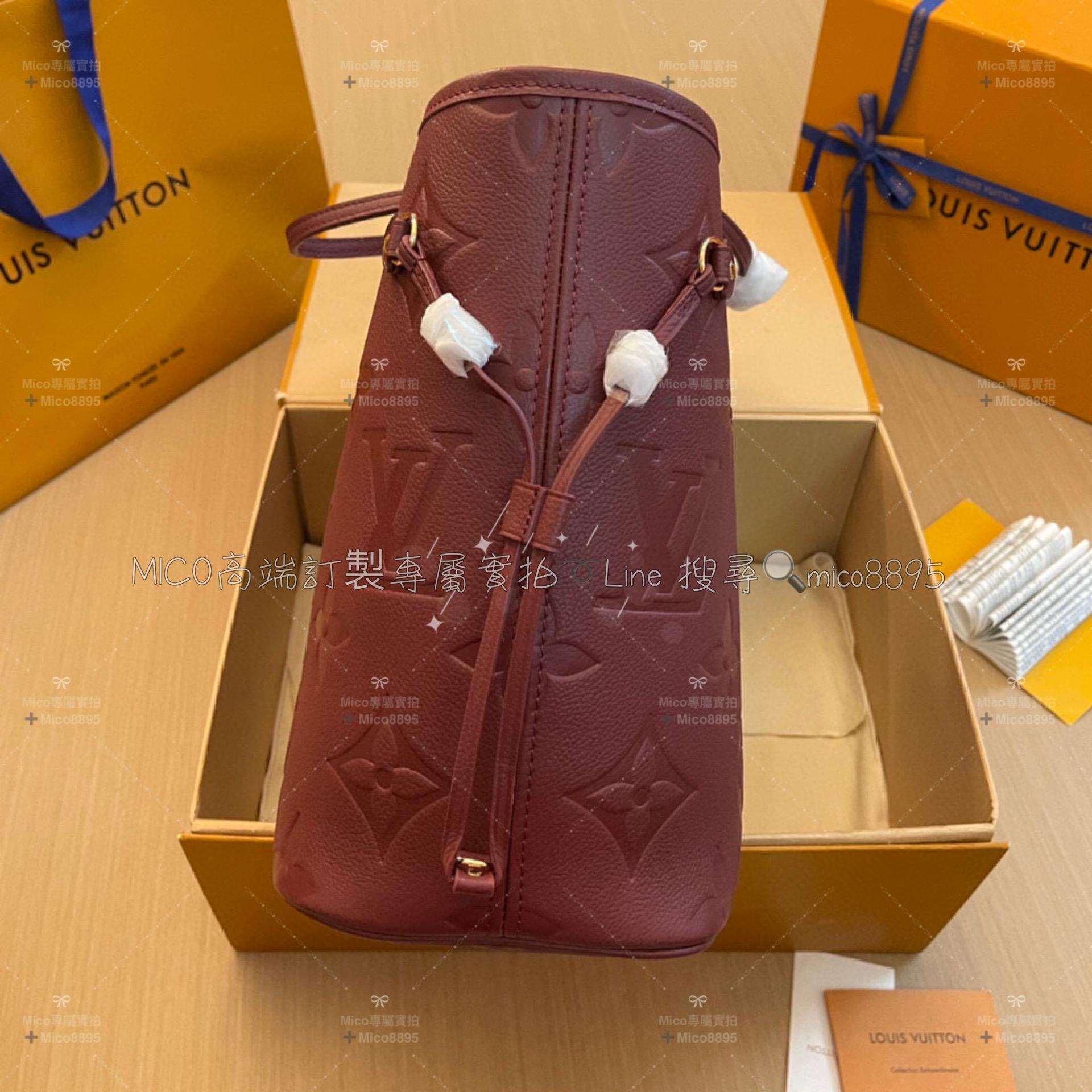 Louis Vuitton M46599紫紅 Neverfull 購物袋/托特包 牛皮材質/真皮