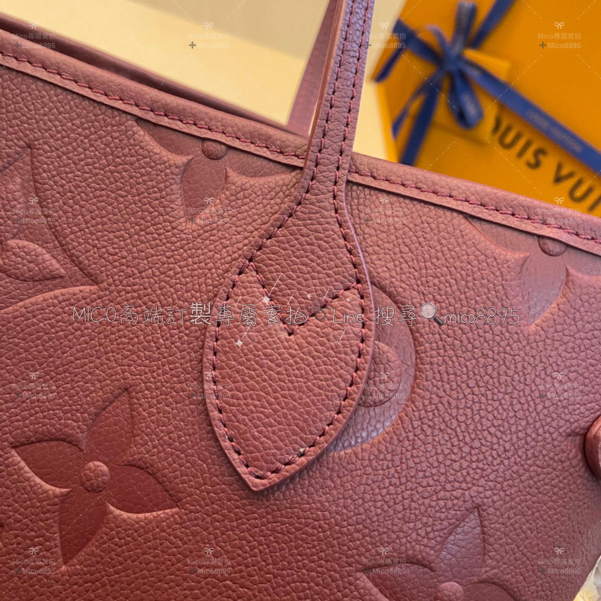 Louis Vuitton M46599紫紅 Neverfull 購物袋/托特包 牛皮材質/真皮