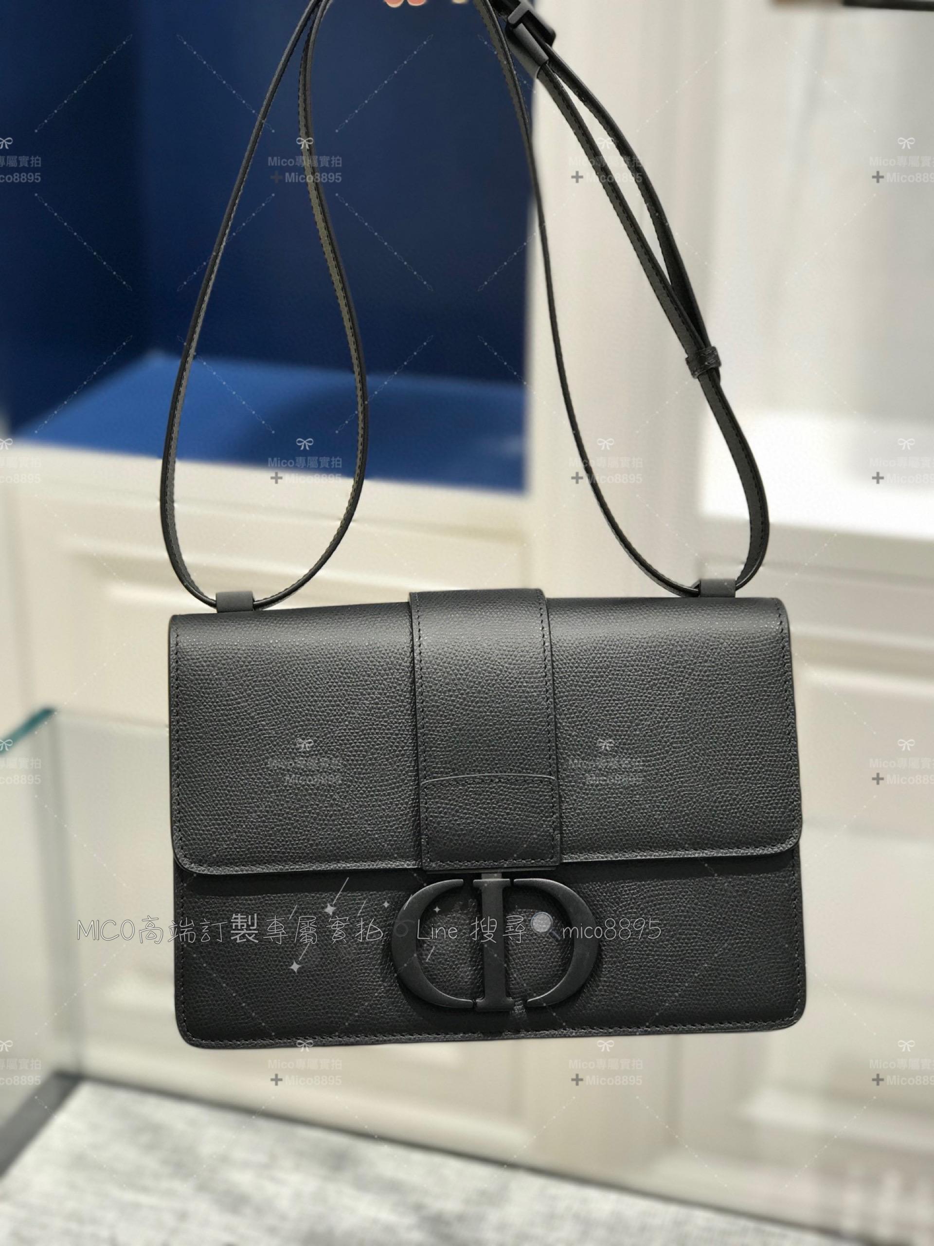 Dior All black 蒙田30 Montaigne 掌紋皮革 24cm