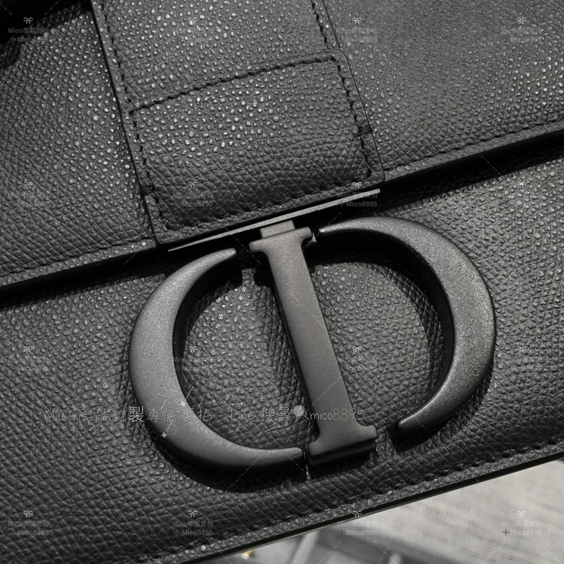 Dior All black 蒙田30 Montaigne 掌紋皮革 24cm