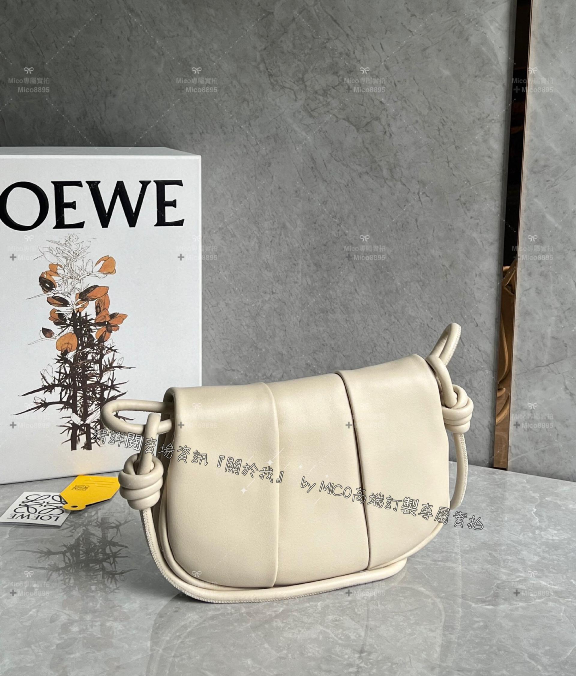 Loewe 羅威 Paseo系列 奶白色 Paseo Satchel 手提/肩背/斜跨包 25cm