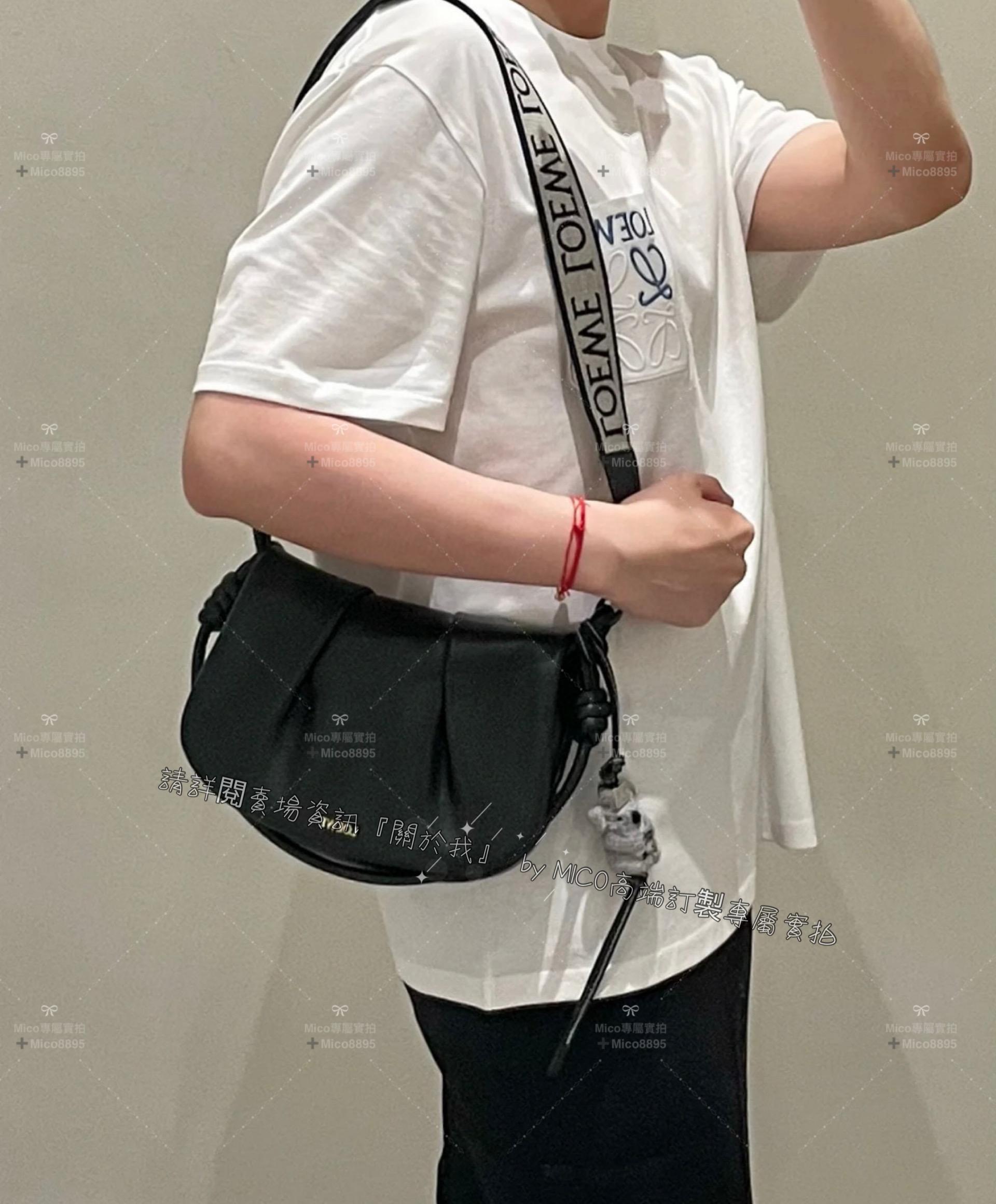 Loewe 羅威 Paseo系列 黑色 Paseo Satchel 手提/肩背/斜跨包 寬肩帶另購 25cm