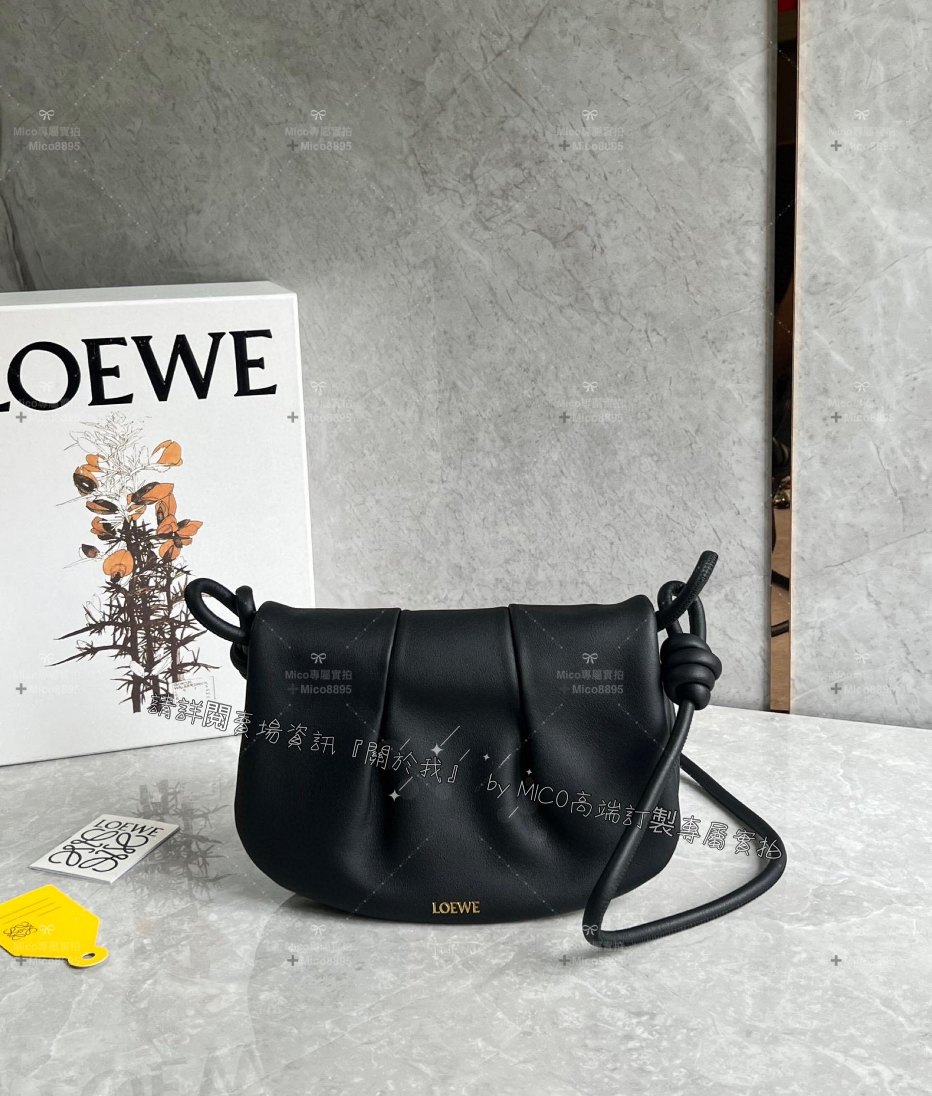 Loewe 羅威 Paseo系列 黑色 Paseo Satchel 手提/肩背/斜跨包 寬肩帶另購 25cm