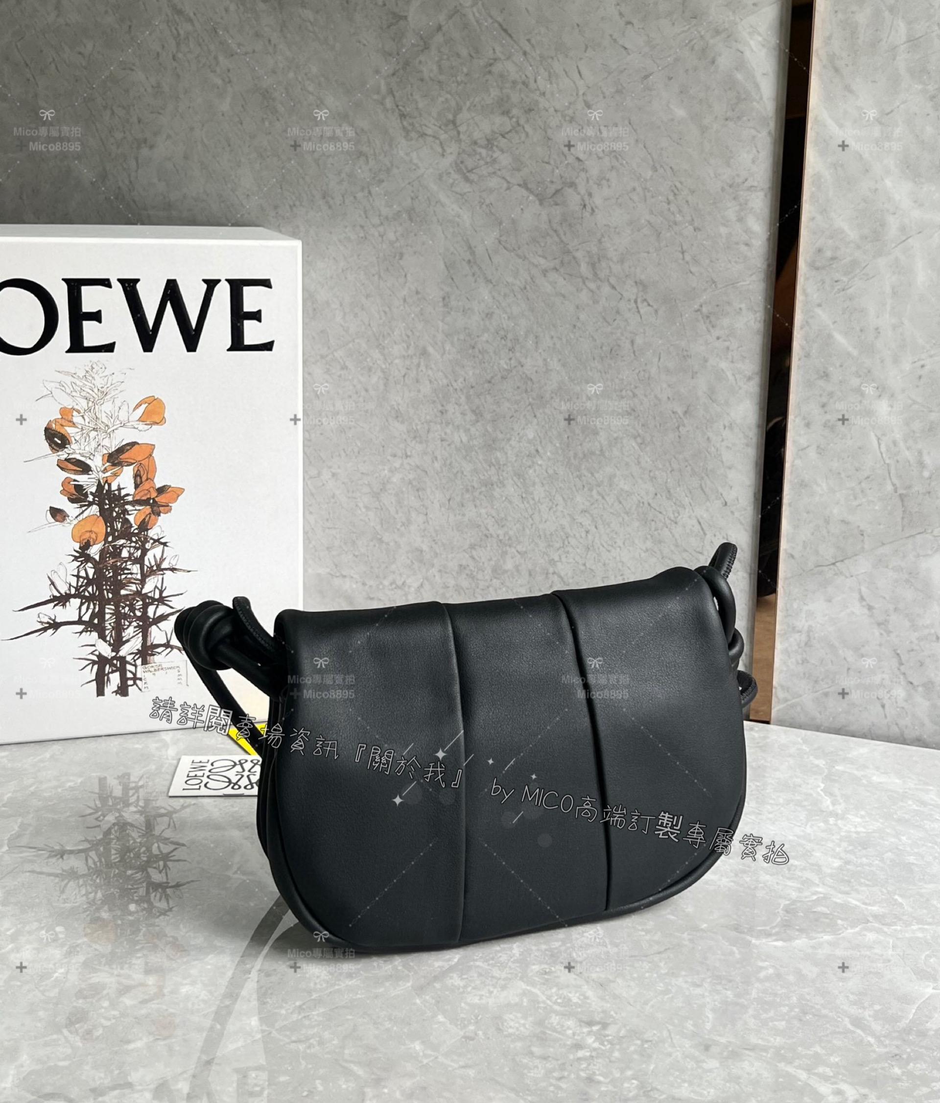 Loewe 羅威 Paseo系列 黑色 Paseo Satchel 手提/肩背/斜跨包 寬肩帶另購 25cm