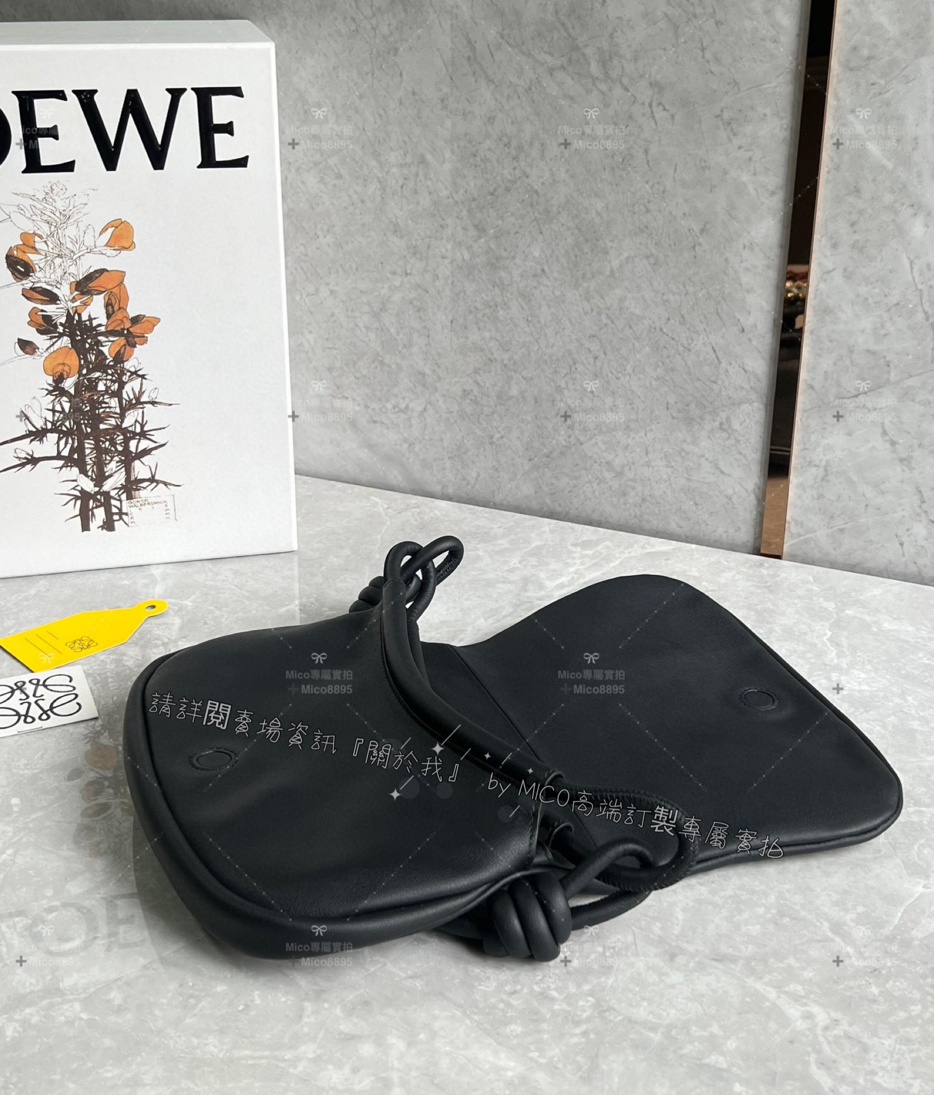 Loewe 羅威 Paseo系列 黑色 Paseo Satchel 手提/肩背/斜跨包 寬肩帶另購 25cm