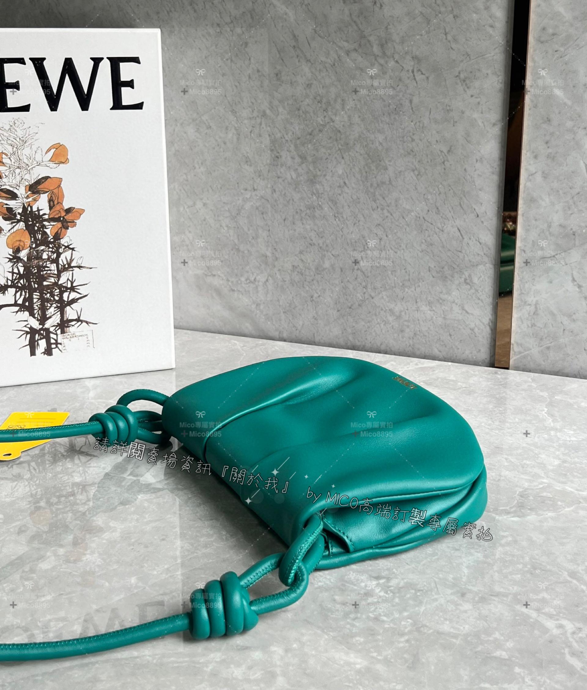 Loewe 羅威 Paseo系列 孔雀綠 Paseo Satchel 手提/肩背/斜跨包 25cm