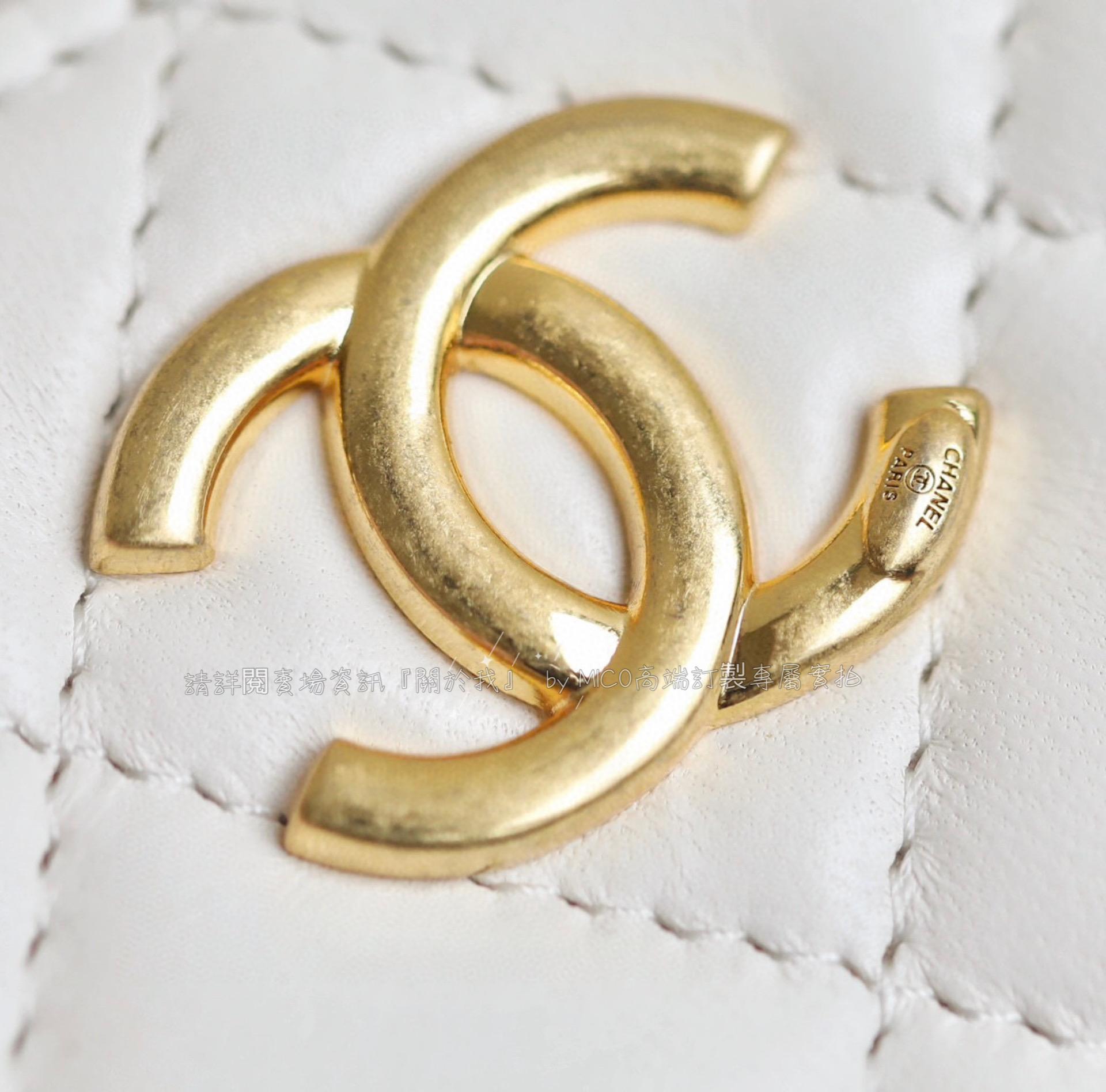 Chanel 珍珠手柄 鏈條手拿包 𝗆𝗂𝗇𝗂 𝖪𝖾𝗅𝗅𝗒 白色♥ 小羊皮