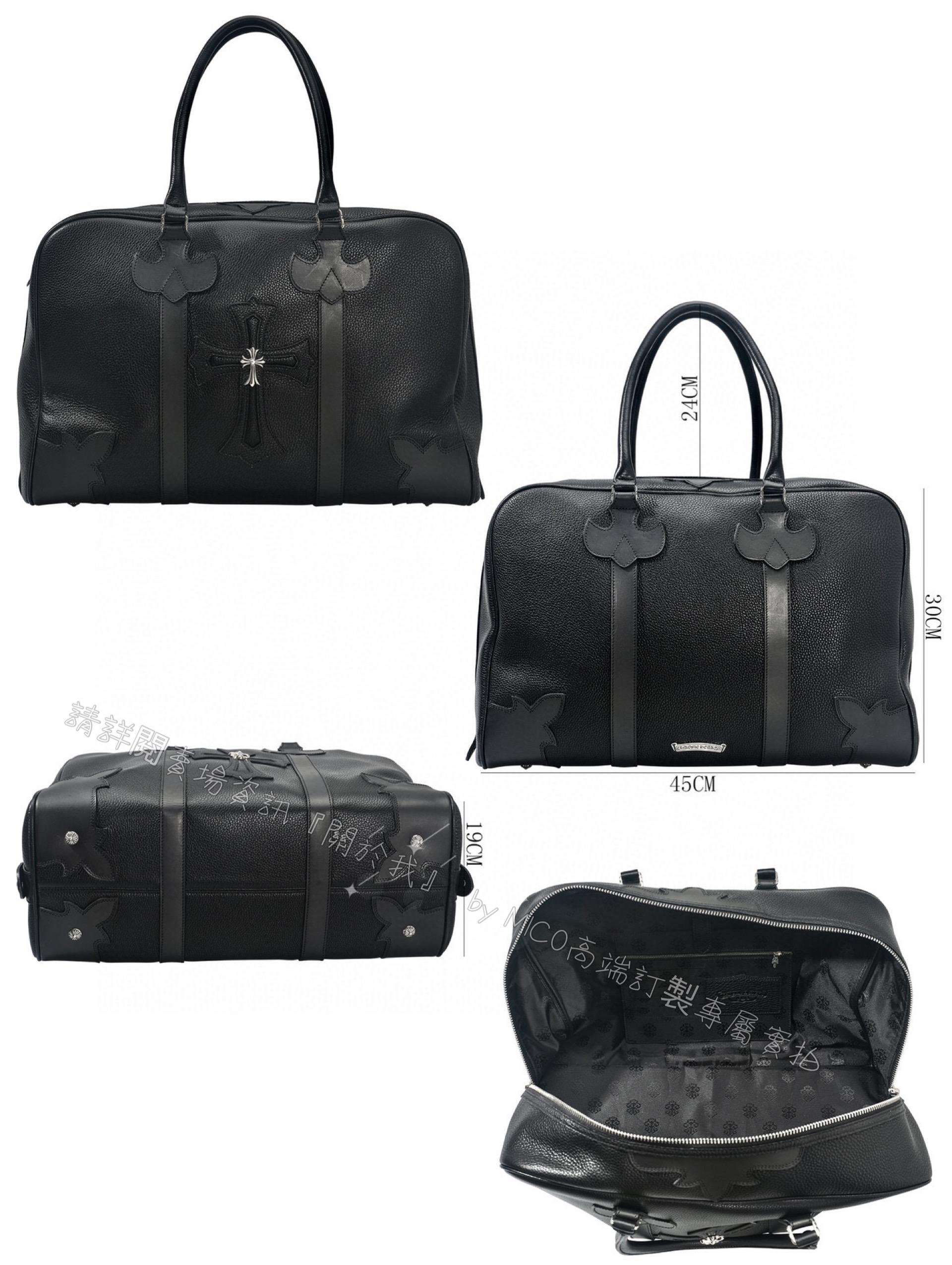 ChromeHearts 克羅心 十字架 四方釘 短途旅行包 square bag 全真皮/925純銀 尺寸45*19*30cm 