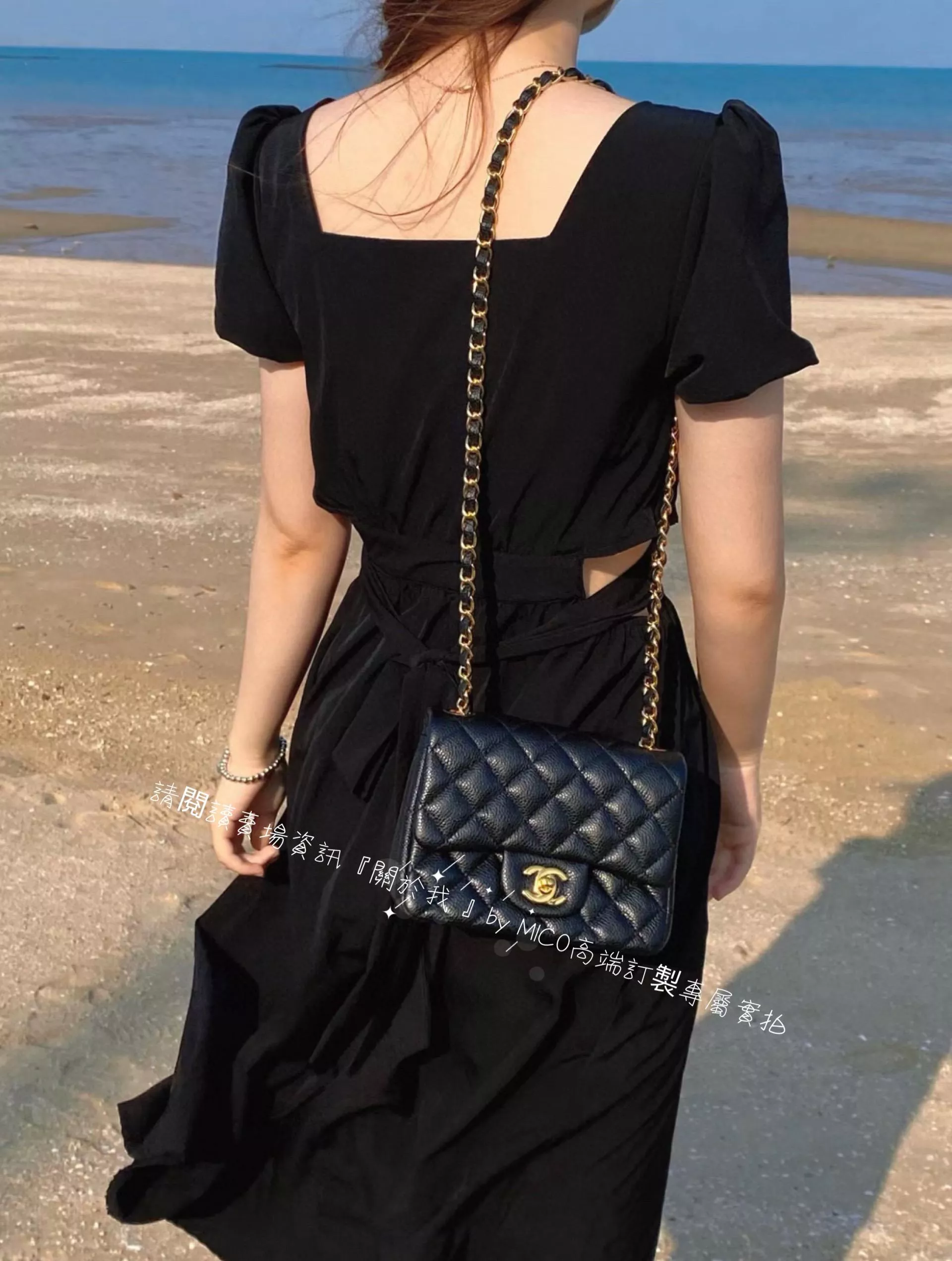 CHANEL 經典款 Classic Flap 荔枝牛皮方胖子/黑金🖤