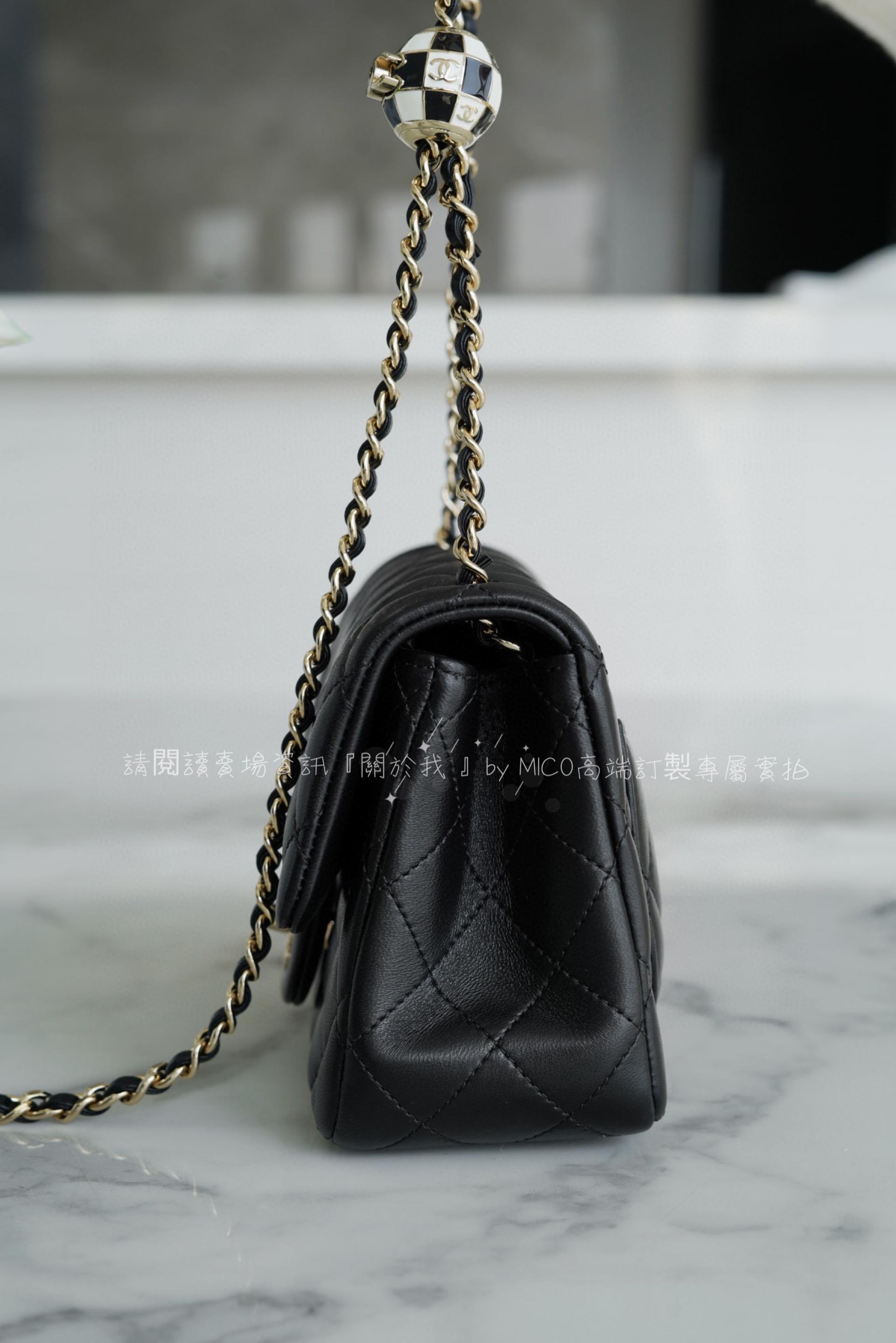 CHANEL 23c 限量足球世界盃款 足球方胖子 CF 小羊皮18cm