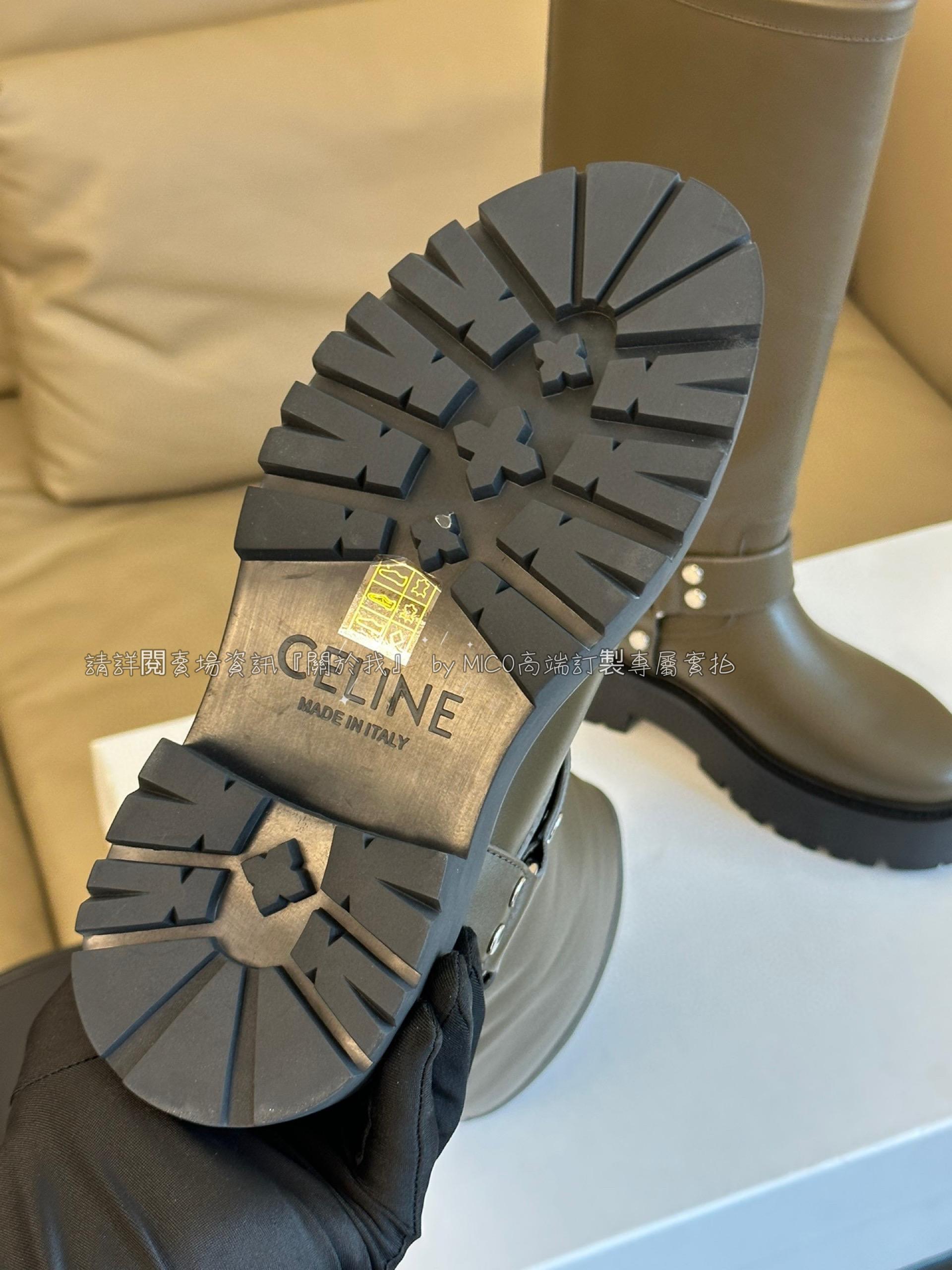 Celine 新品 軍綠色 英倫風格 厚底高筒靴/軍靴 35-40