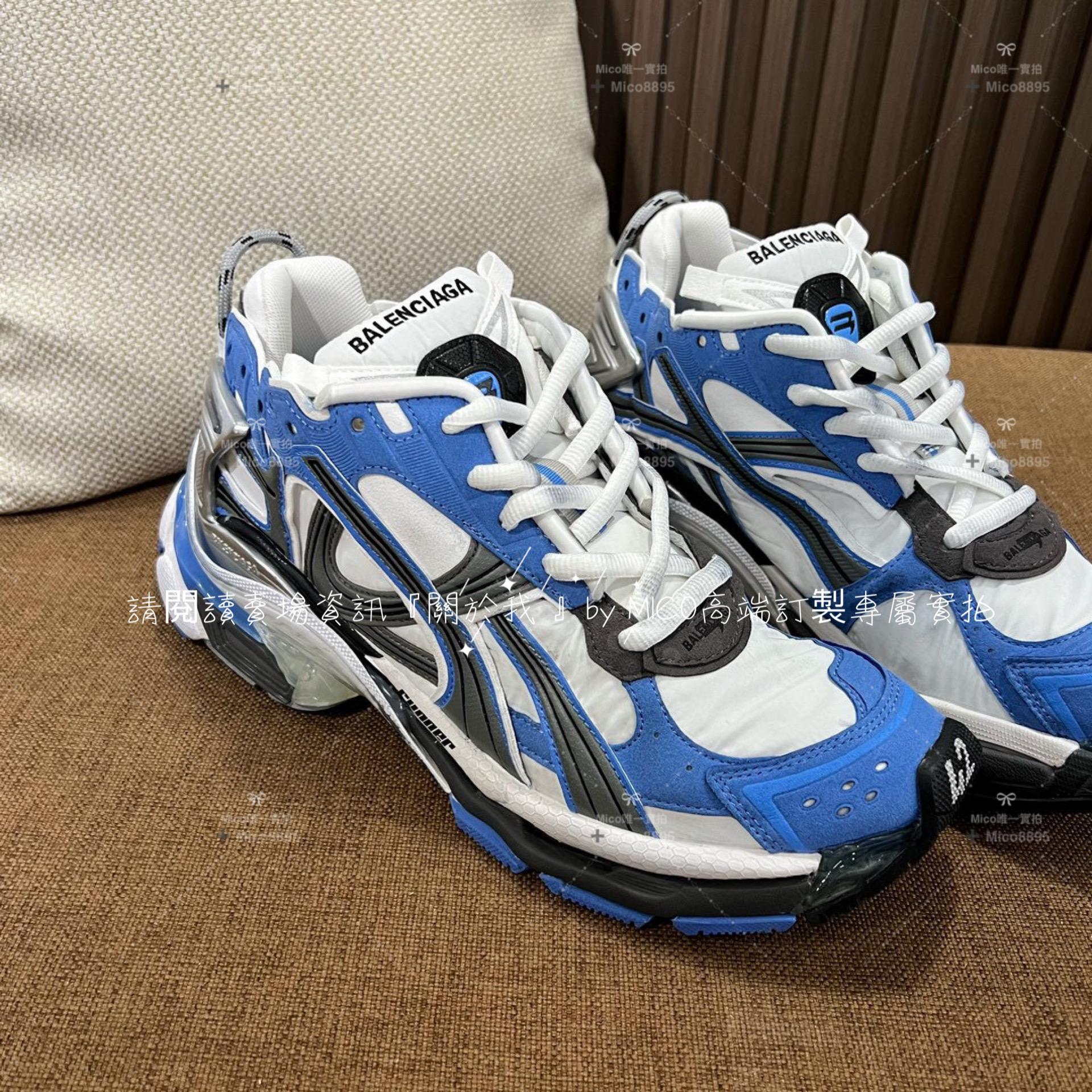 Balenciaga 23新款 Runner系列 藍白色 老爹鞋 情侶款 情侶鞋 35-46 （男碼備註）