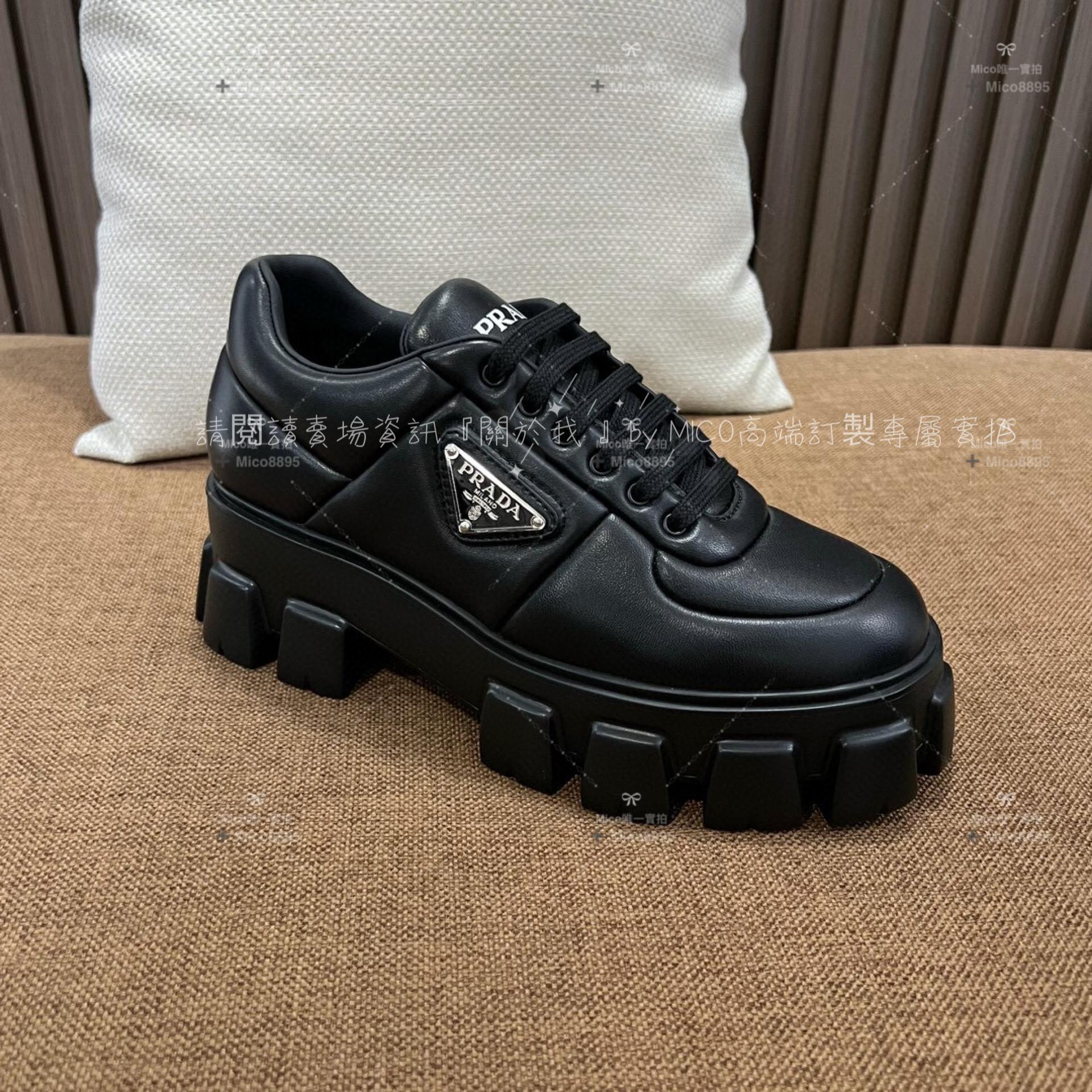 PRADA 新款 厚底麵包鞋 繫帶款 底厚6cm 35-39