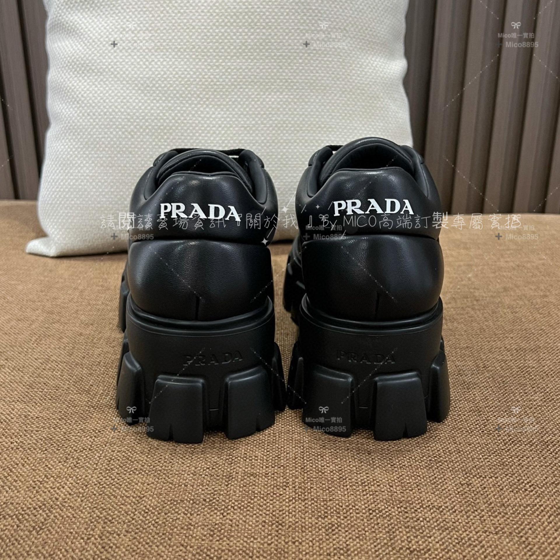 PRADA 新款 厚底麵包鞋 繫帶款 底厚6cm 35-39