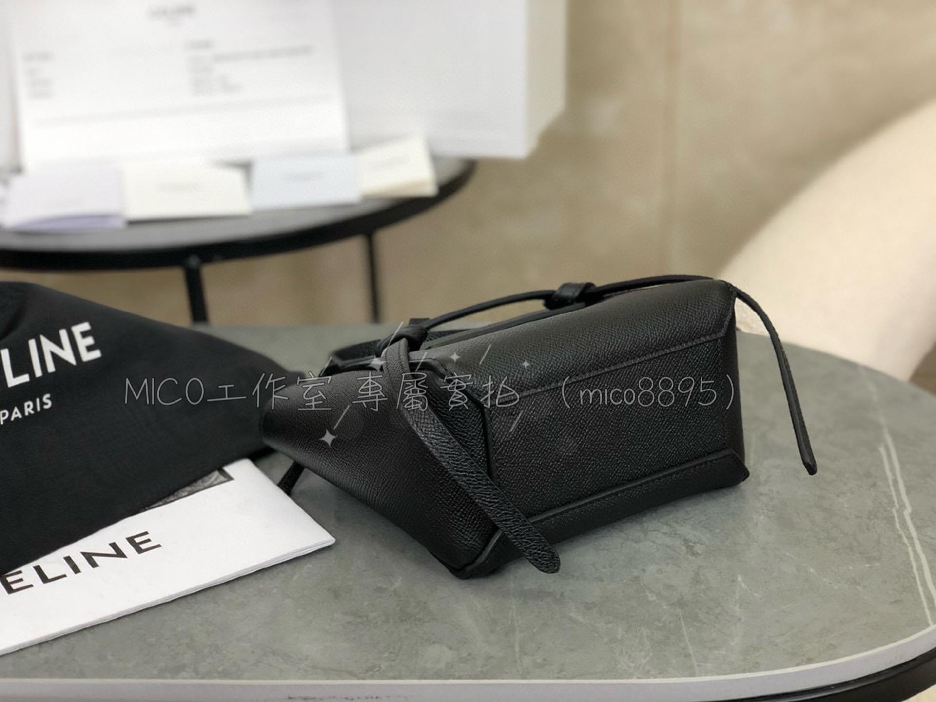 celine belt pico mini鯰魚包 黑/16cm 可調節肩帶 斜背包