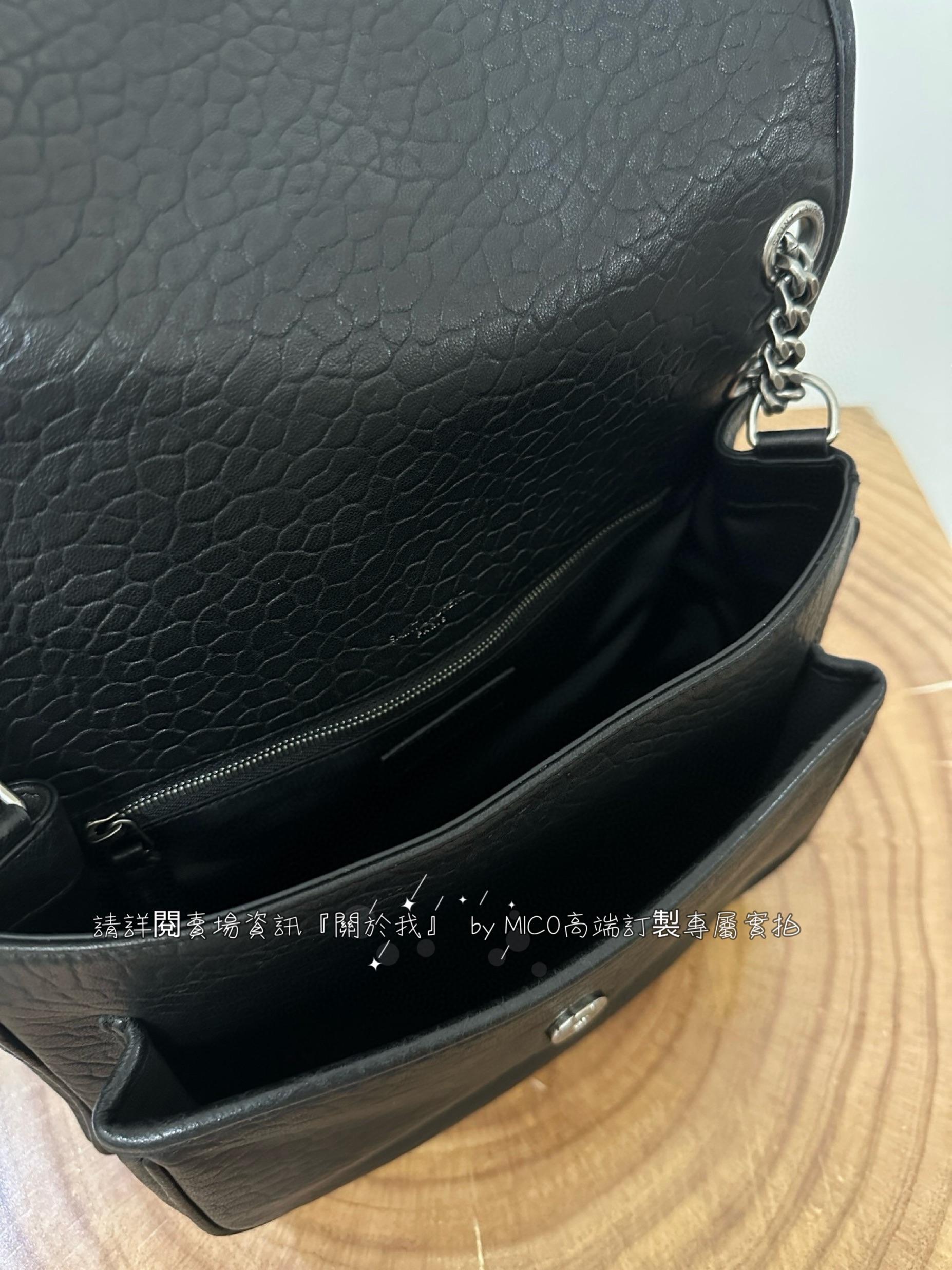 YSL 聖羅蘭 Niki 28cm 最新羊皮大象紋 羊皮金屬做舊Logo