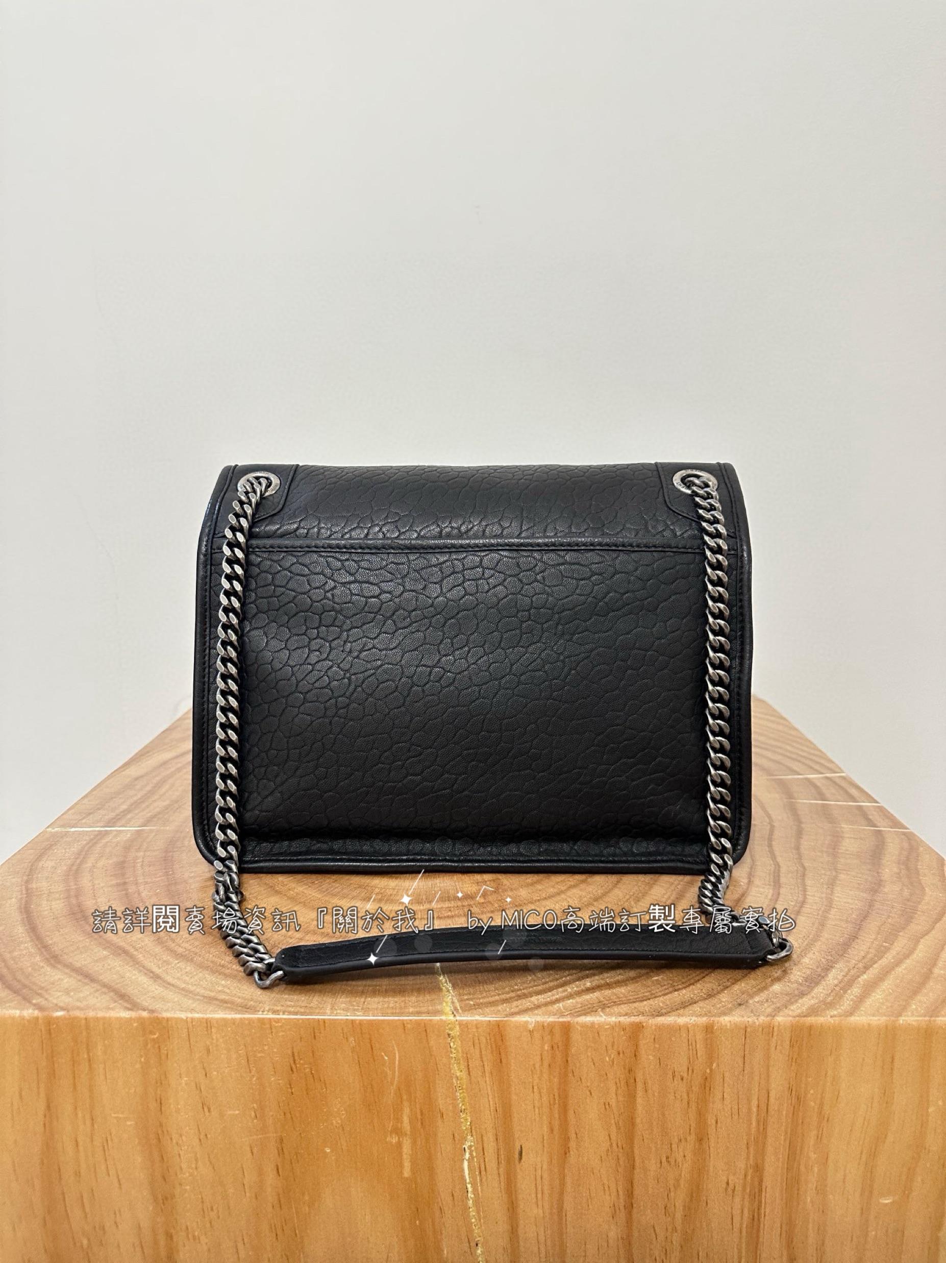 YSL 聖羅蘭 Niki 28cm 最新羊皮大象紋 羊皮金屬做舊Logo