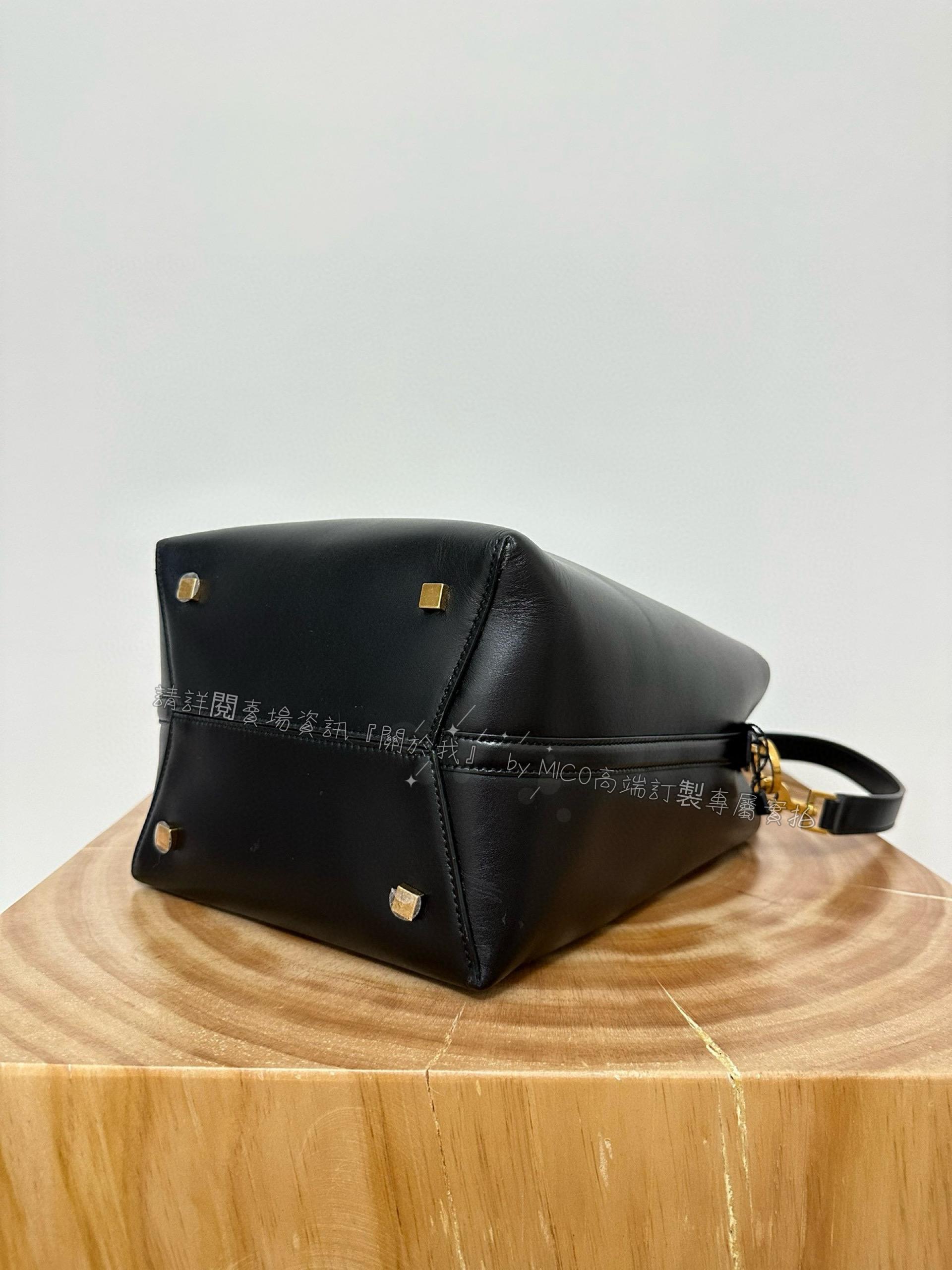 YSL 大號 Le37 黑色金釦 水桶包 可手提斜跨 尺寸25cm