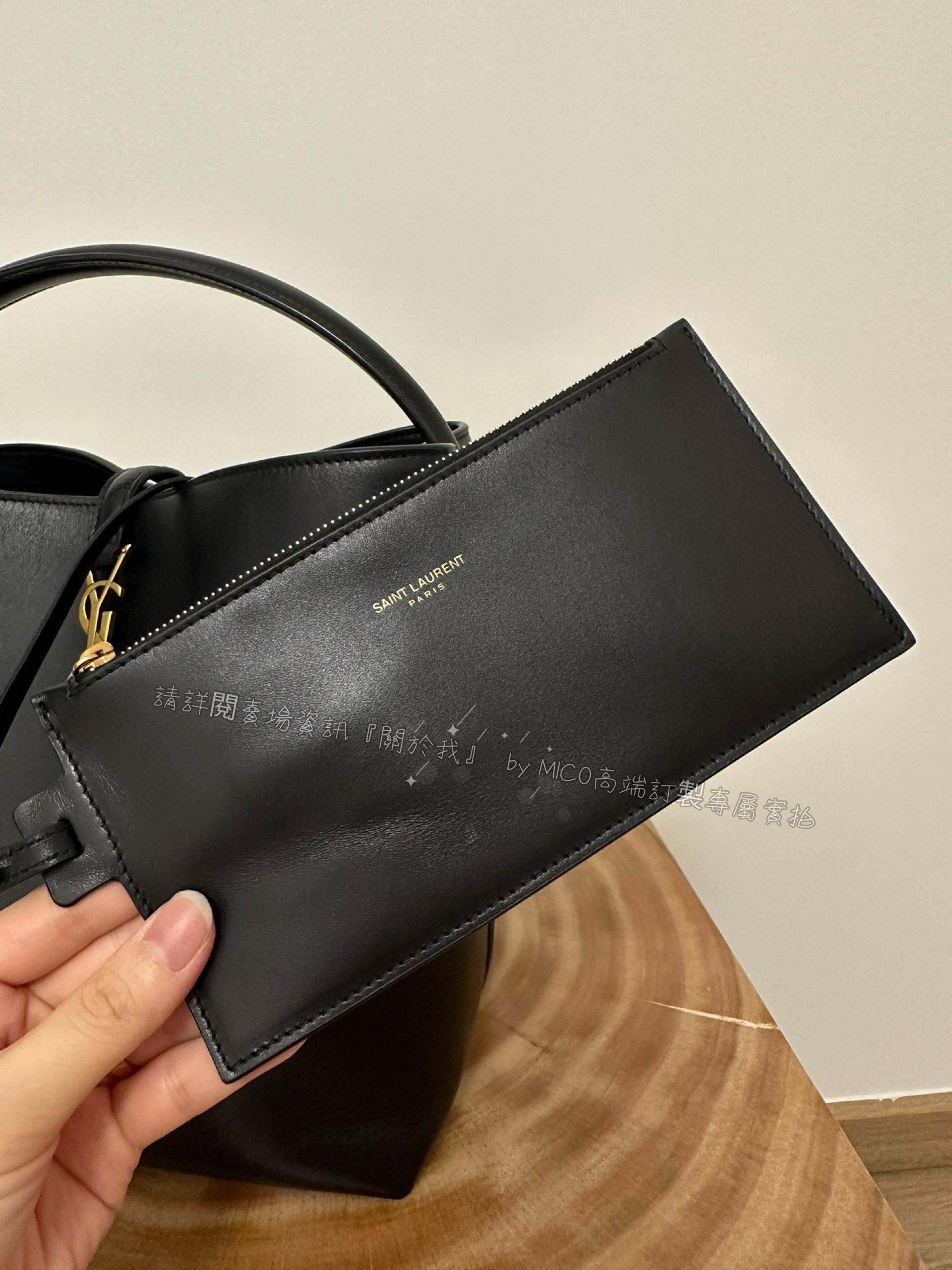 YSL 大號 Le37 黑色金釦 水桶包 可手提斜跨 尺寸25cm