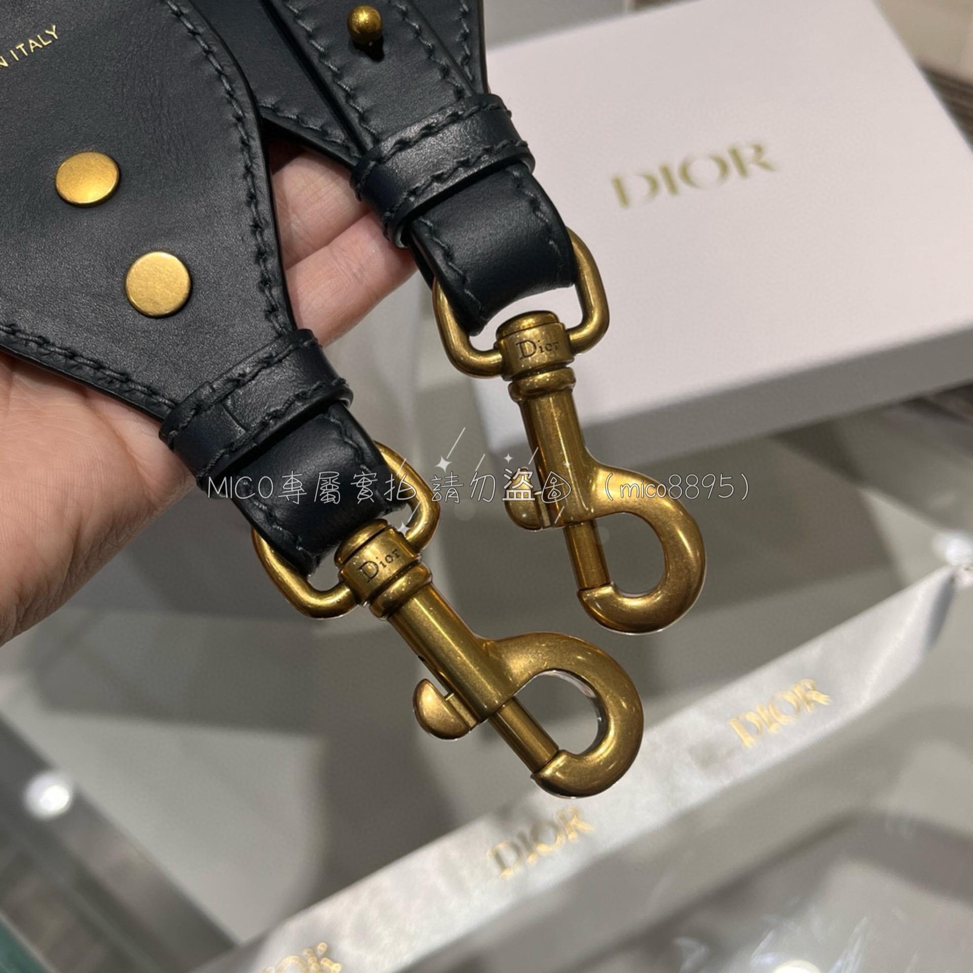 Dior 深藍老花字母肩帶 ｛深藍色｝寬肩帶