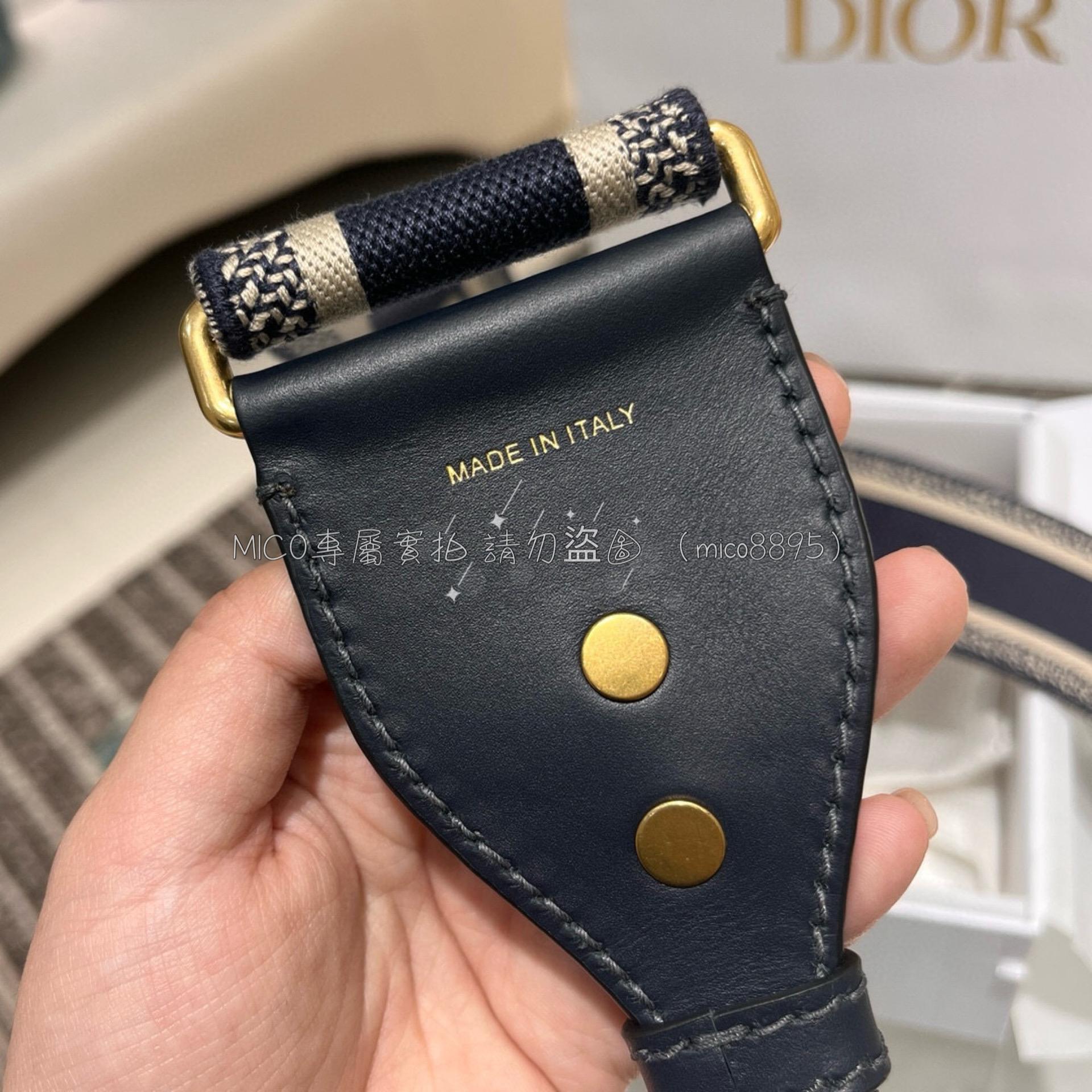 Dior 深藍老花字母肩帶 ｛深藍色｝寬肩帶