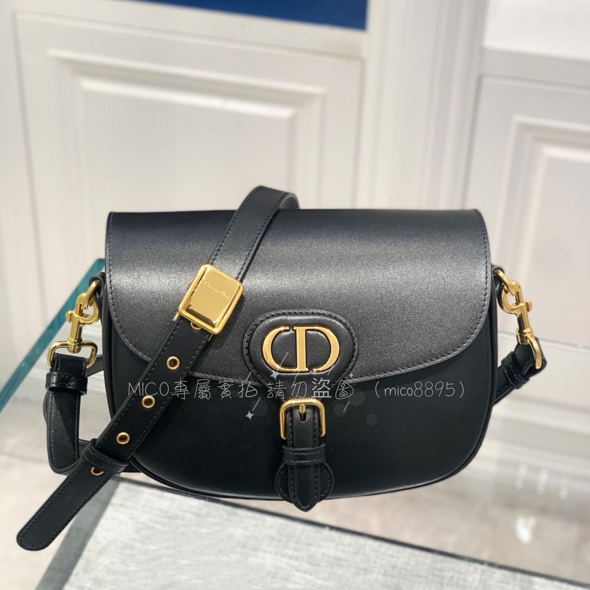 Dior CD 中號/黑色 Bobby肩背包 可調節肩帶 22cm