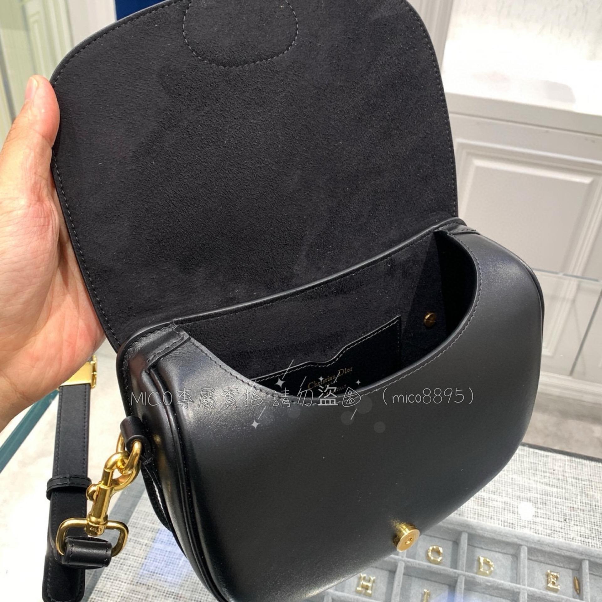 Dior CD 中號/黑色 Bobby肩背包 可調節肩帶 22cm