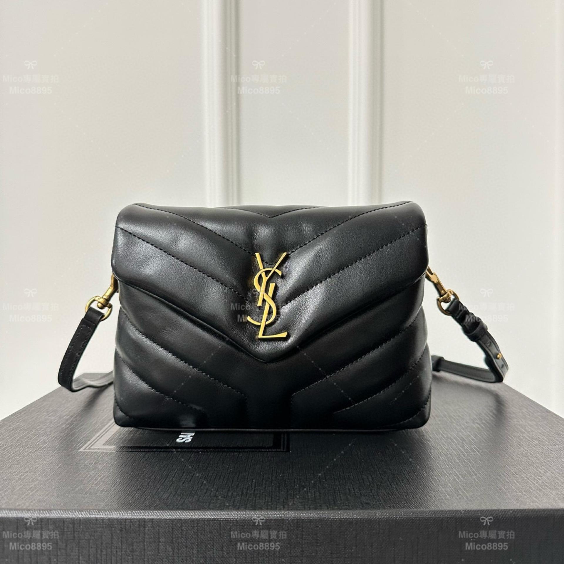 Saint Laurent YSL LouLou迷你號斜挎包/黑金/size20cm