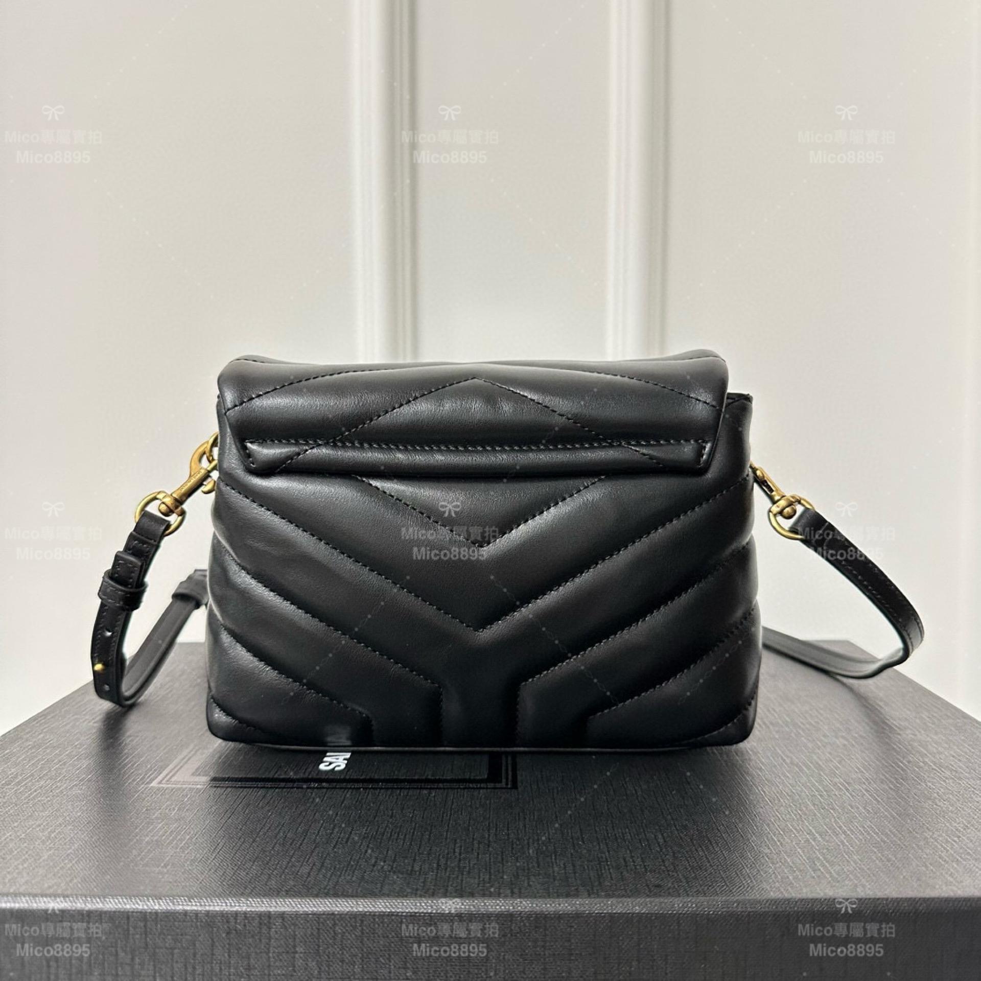 Saint Laurent YSL LouLou迷你號斜挎包/黑金/size20cm