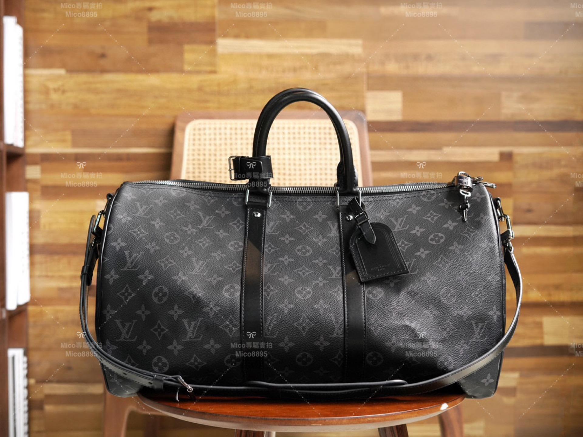 LV Keepall 系列包袋 黑色老花款 M40569 KEEPALL BANDOULIÈRE 45 旅行袋