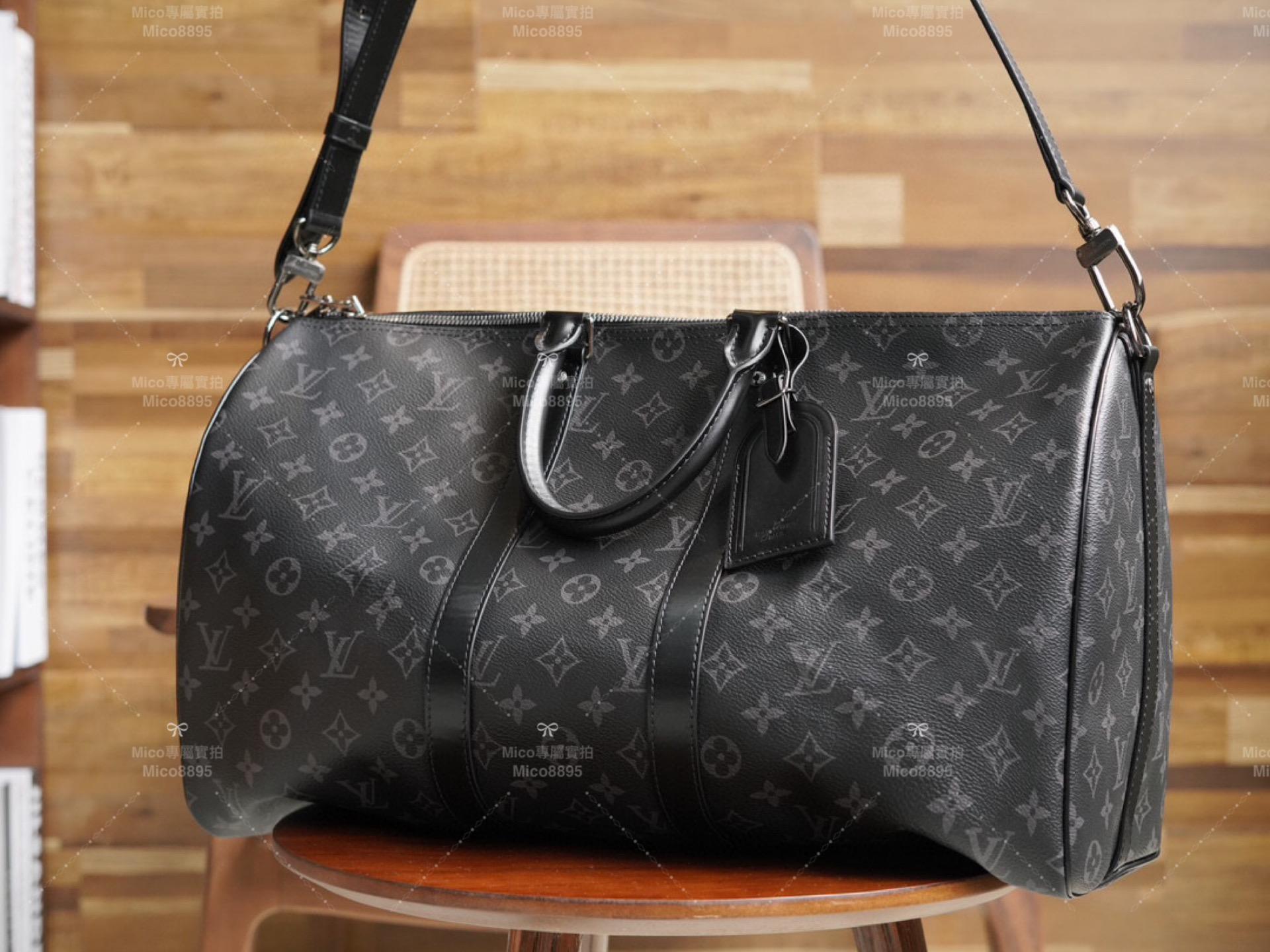 LV Keepall 系列包袋 黑色老花款 M40569 KEEPALL BANDOULIÈRE 45 旅行袋