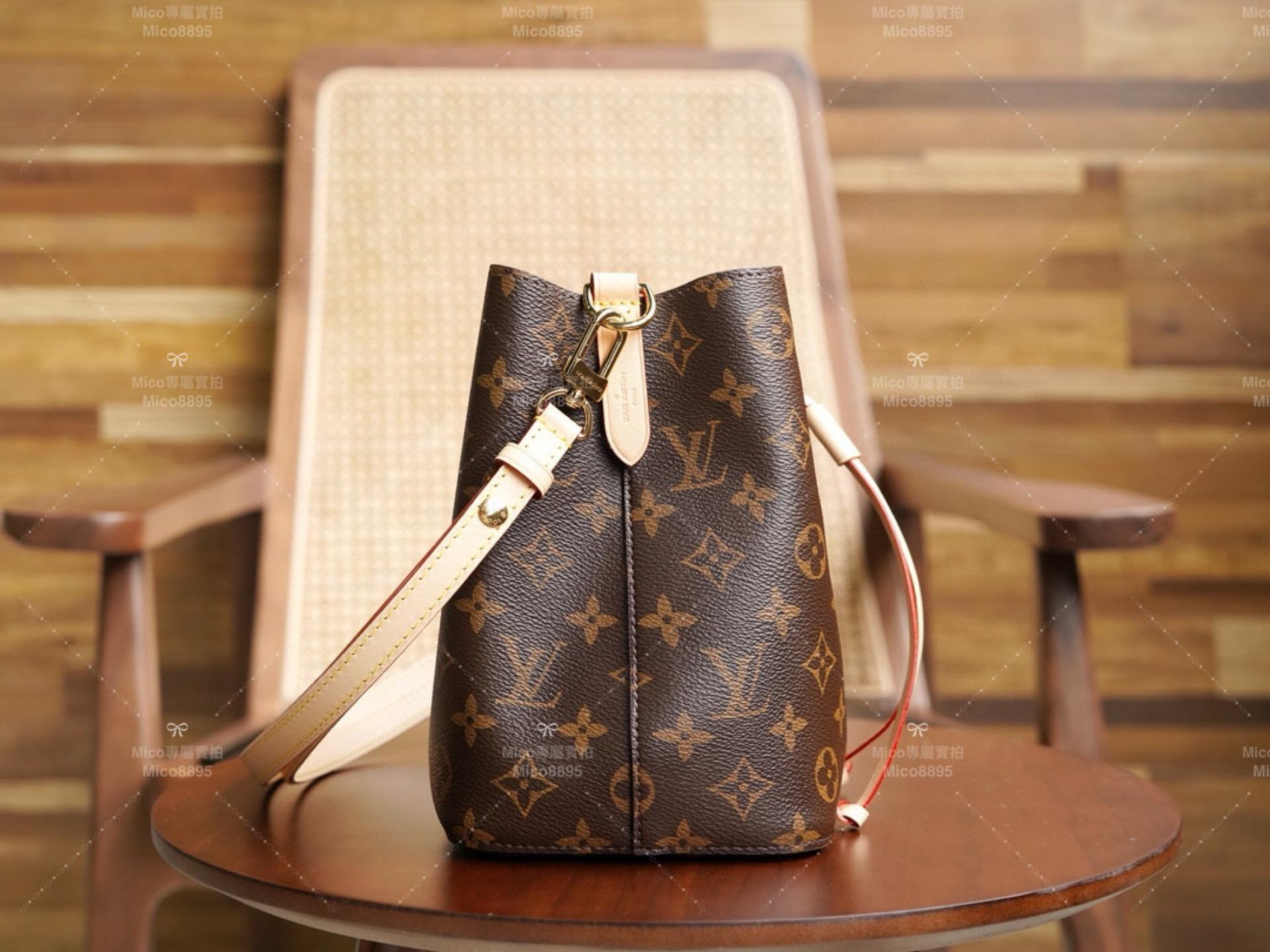 LV 老花帆布 NEONOE BB小水桶 M46581 可手提/肩背 20cm