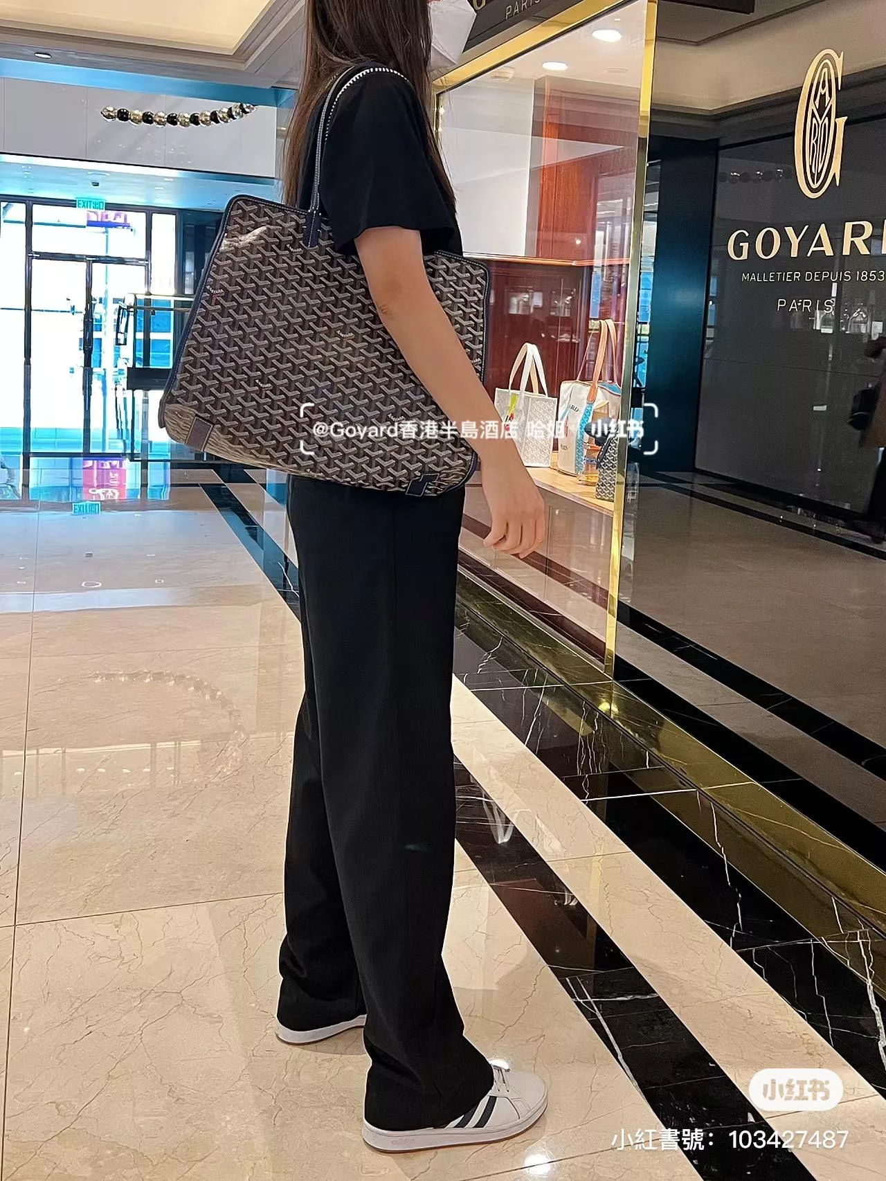 Goyard 深藍色 hardy bag 購物袋/旅行包/寵物包