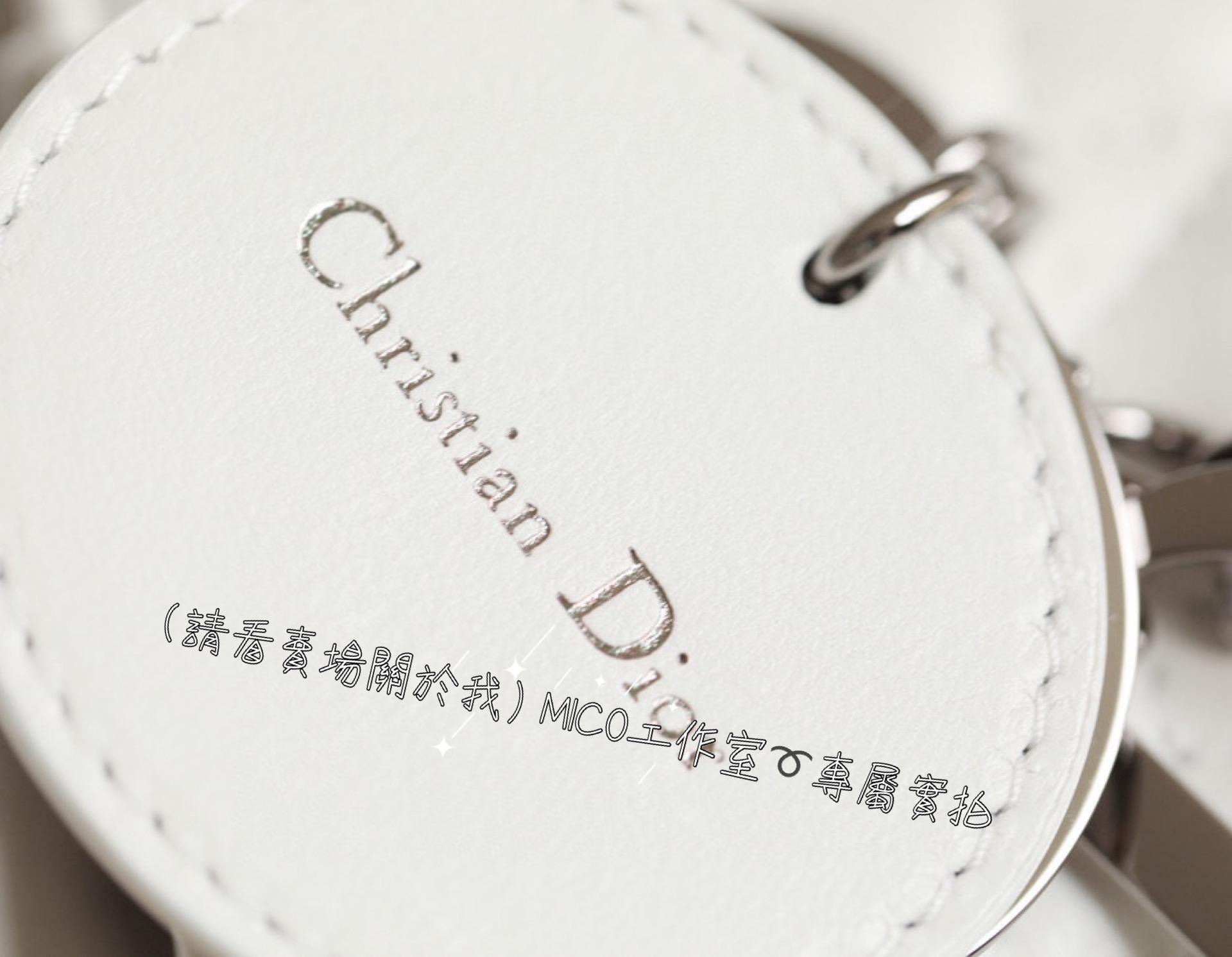 DIOR LadyDior 四格黛妃包 MY ABC DIOR  白色槍釦/小羊皮/20cm