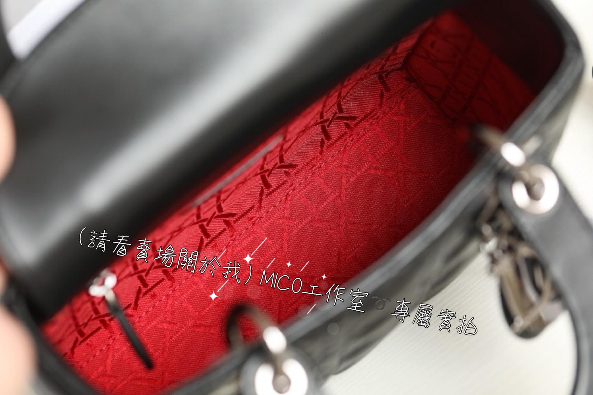 DIOR LadyDior 四格黛妃包 MY ABC DIOR  黑色槍釦/小羊皮/20cm