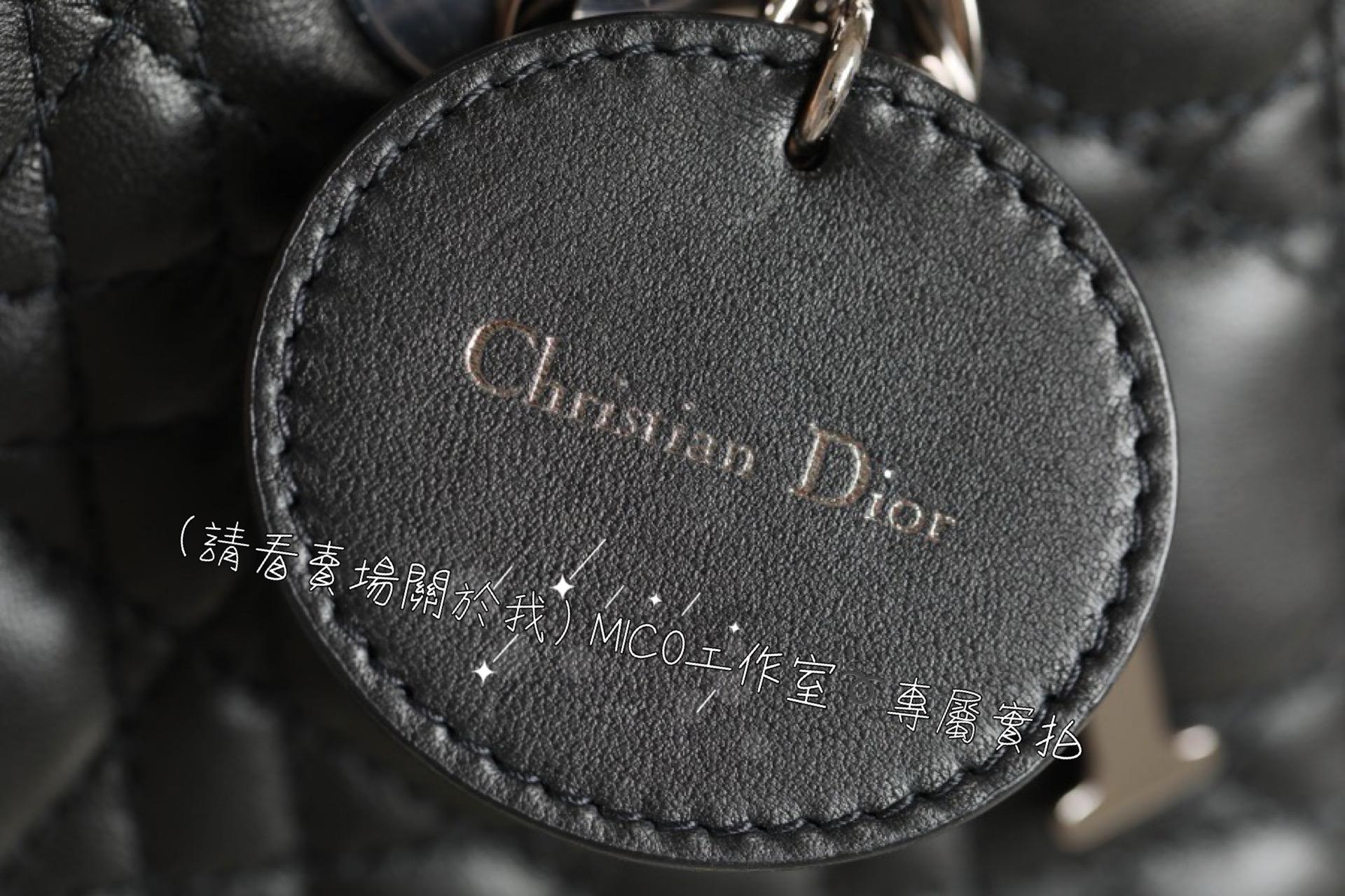 DIOR LadyDior 四格黛妃包 MY ABC DIOR  黑色槍釦/小羊皮/20cm