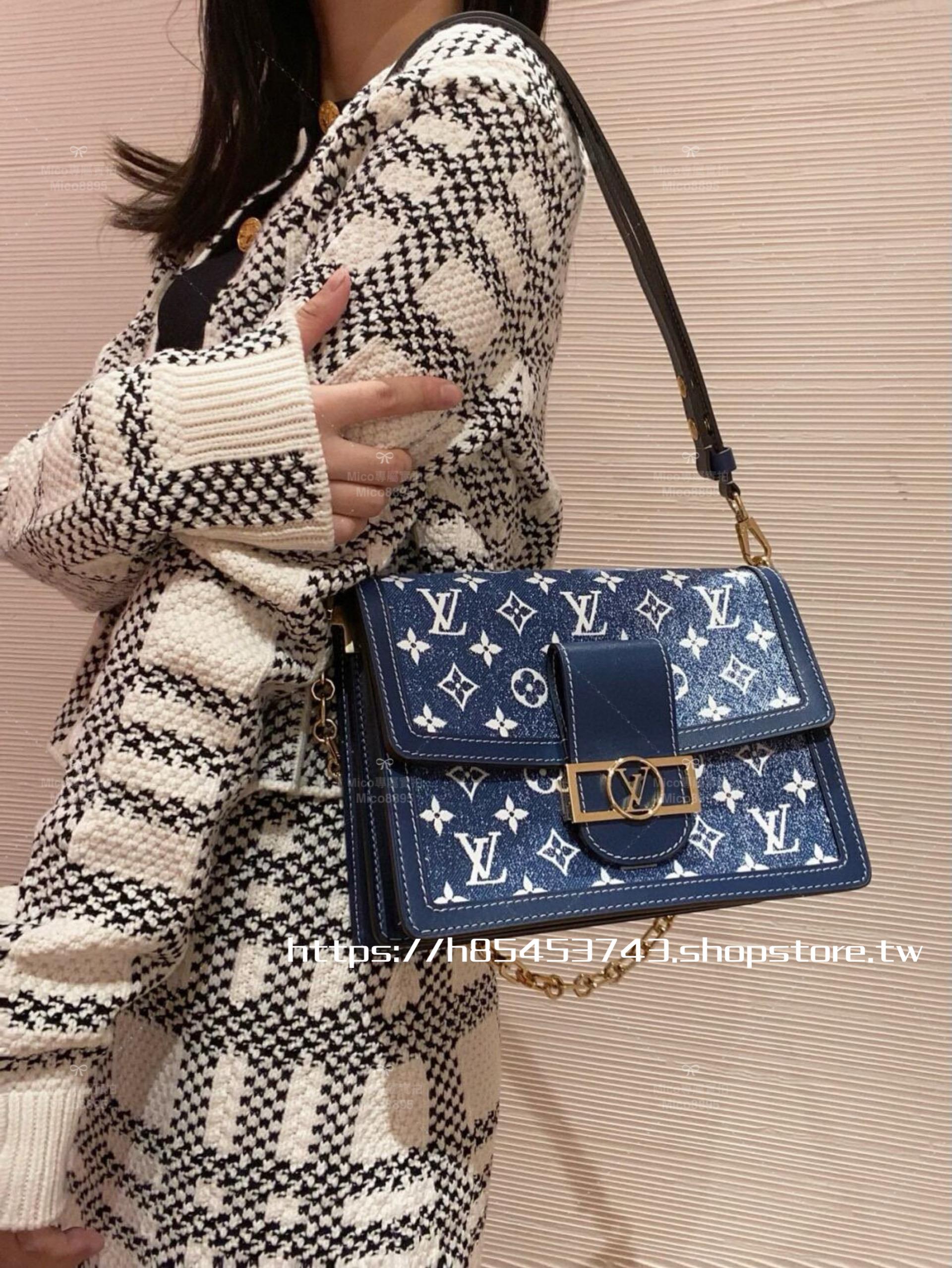 LV 中國限定款 達芙妮 Dauphine 大號 2022丹寧系列 限定牛仔藍 24cm