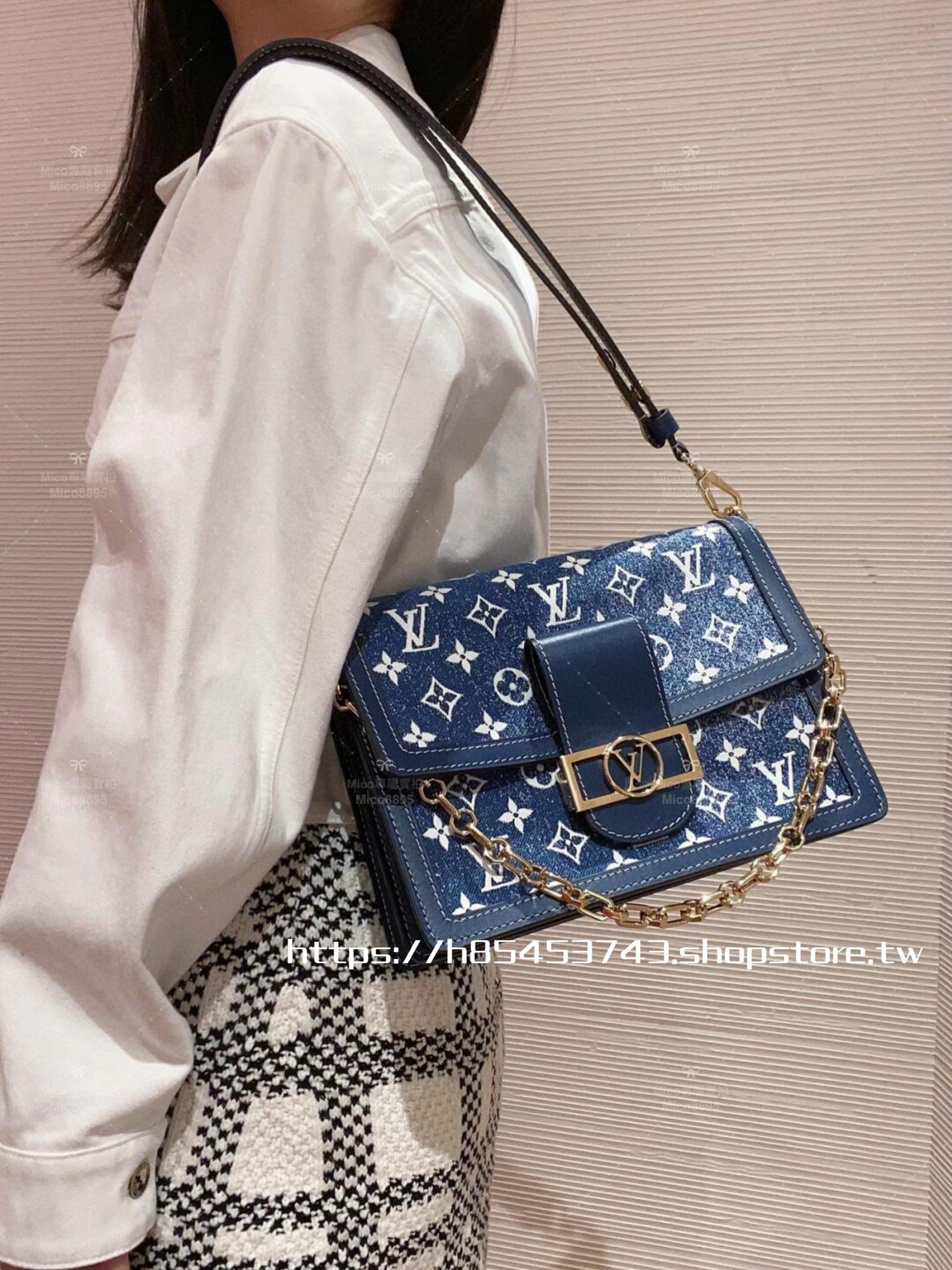 LV 中國限定款 達芙妮 Dauphine 大號 2022丹寧系列 限定牛仔藍 24cm