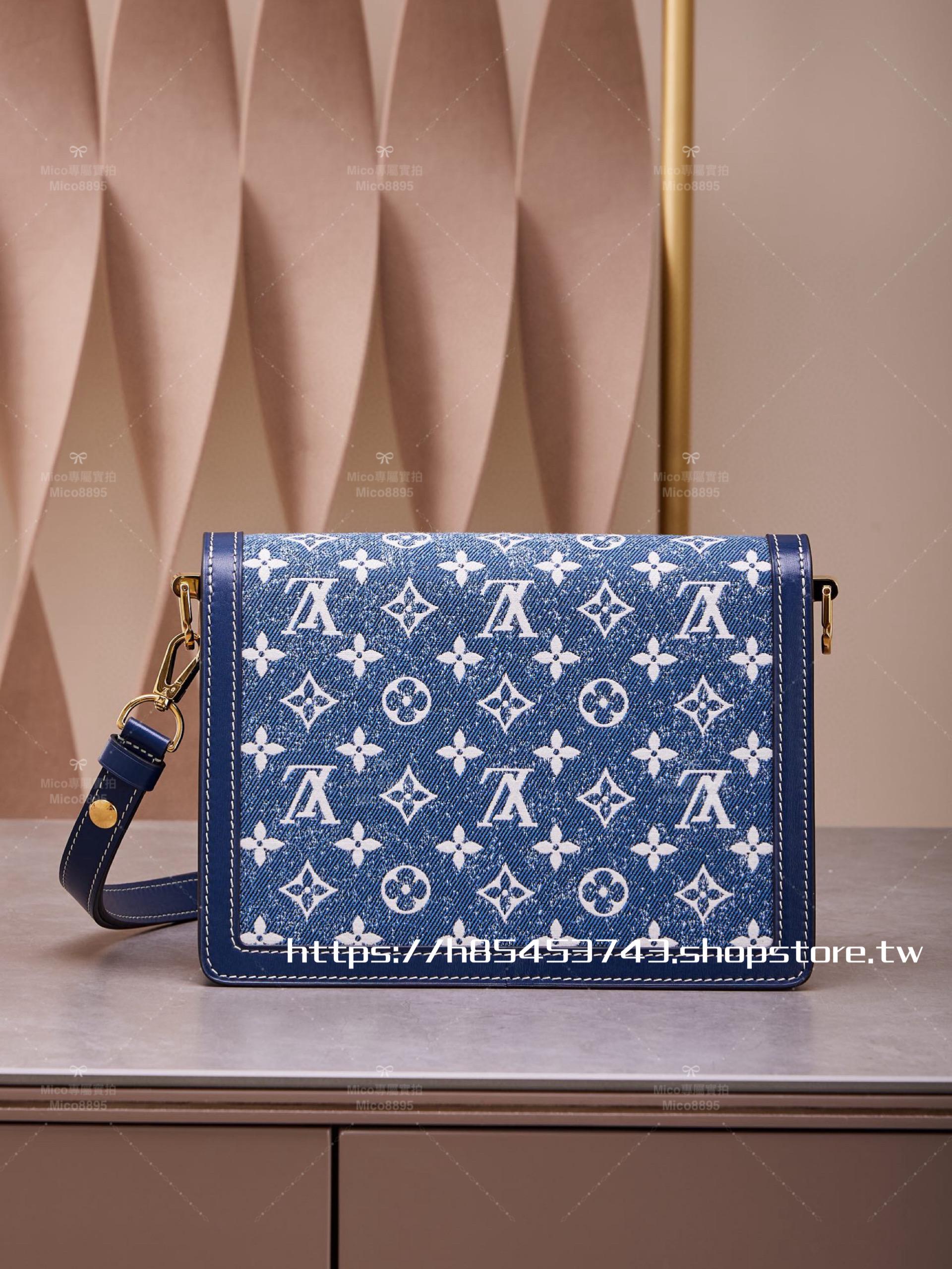 LV 中國限定款 達芙妮 Dauphine 大號 2022丹寧系列 限定牛仔藍 24cm