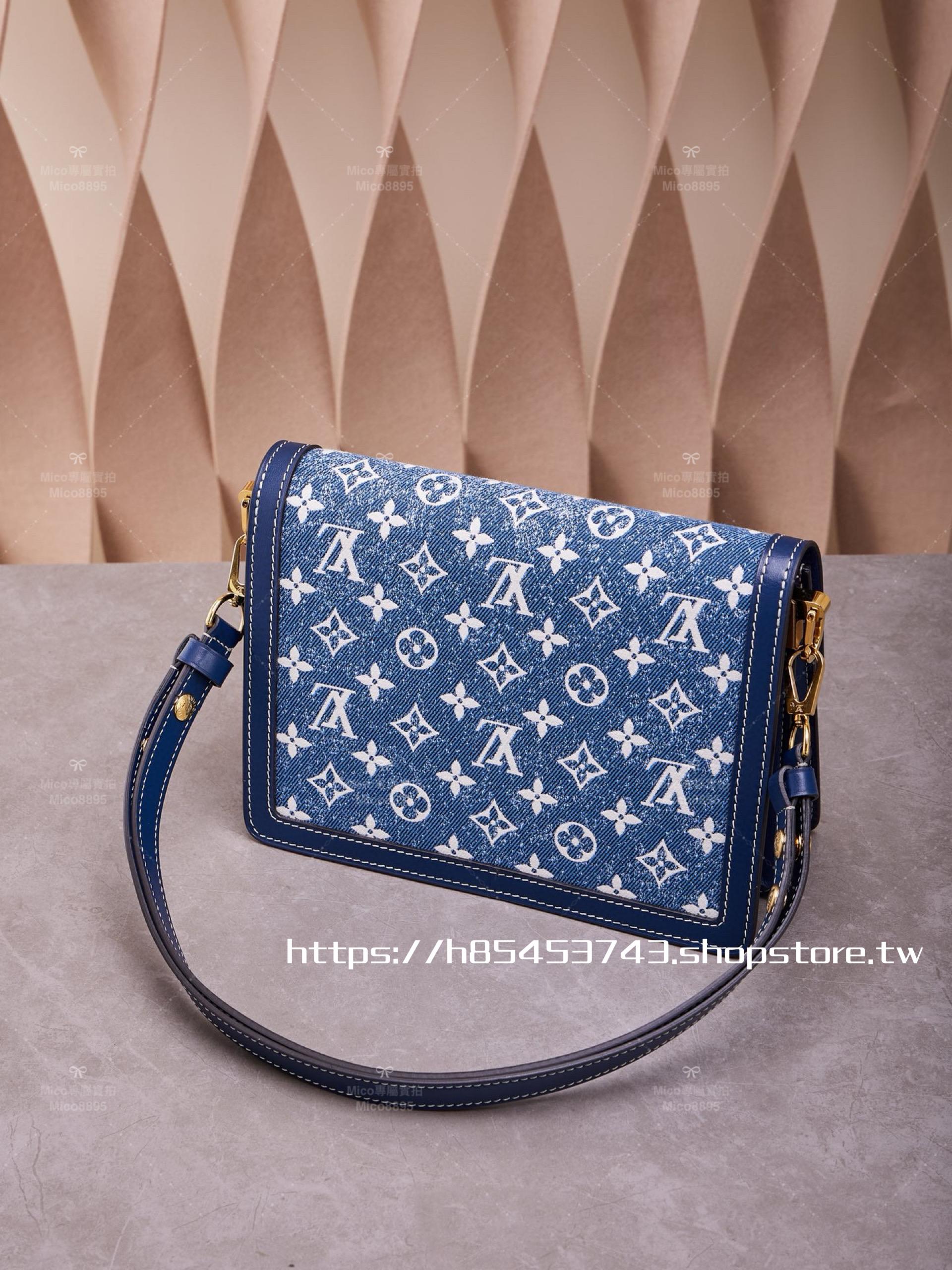 LV 中國限定款 達芙妮 Dauphine 大號 2022丹寧系列 限定牛仔藍 24cm