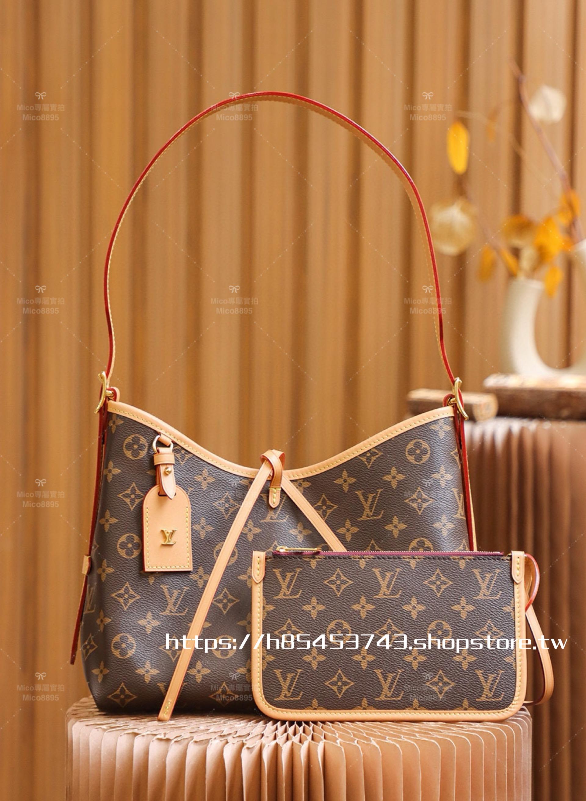 LV 老花帆布 Carryall 小號 購物袋/媽媽包/通勤包 #M46197 尺寸：39*30cm