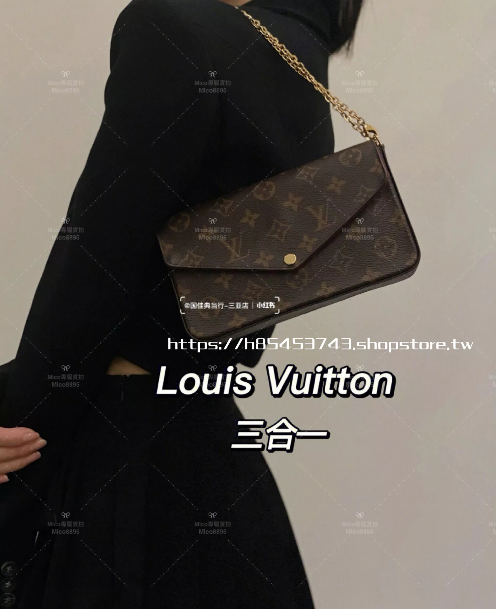 LV 經典款 三合一鏈條肩背包 Pochette Felicia M61276 21cm