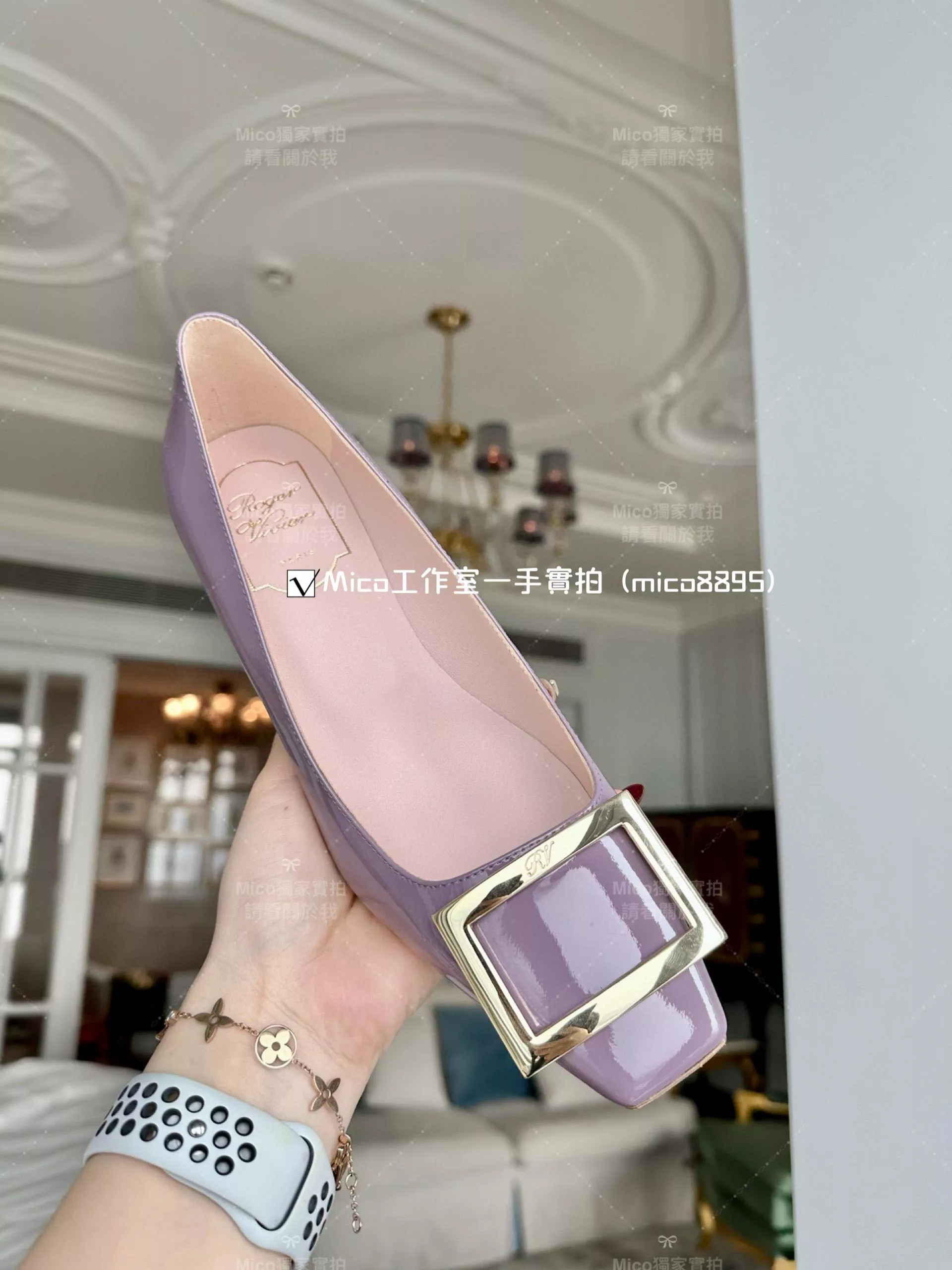 Roger vivier ✨夢幻鳶尾紫/經典款中跟 喇叭跟 漆皮高跟鞋 跟高4.5cm 碼數35-39