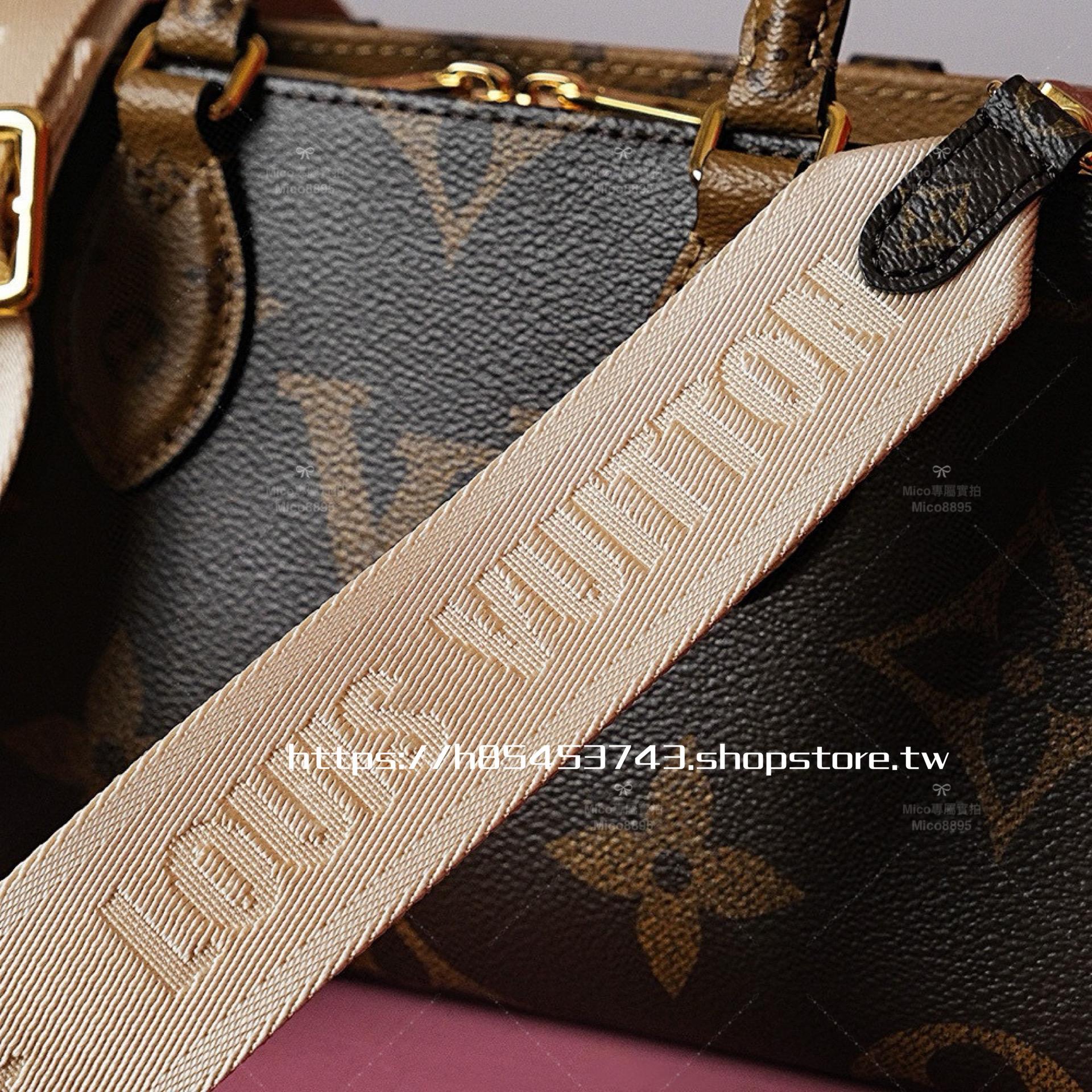 LV 2023 最新款 拼色老花 Onthego East West 25cm